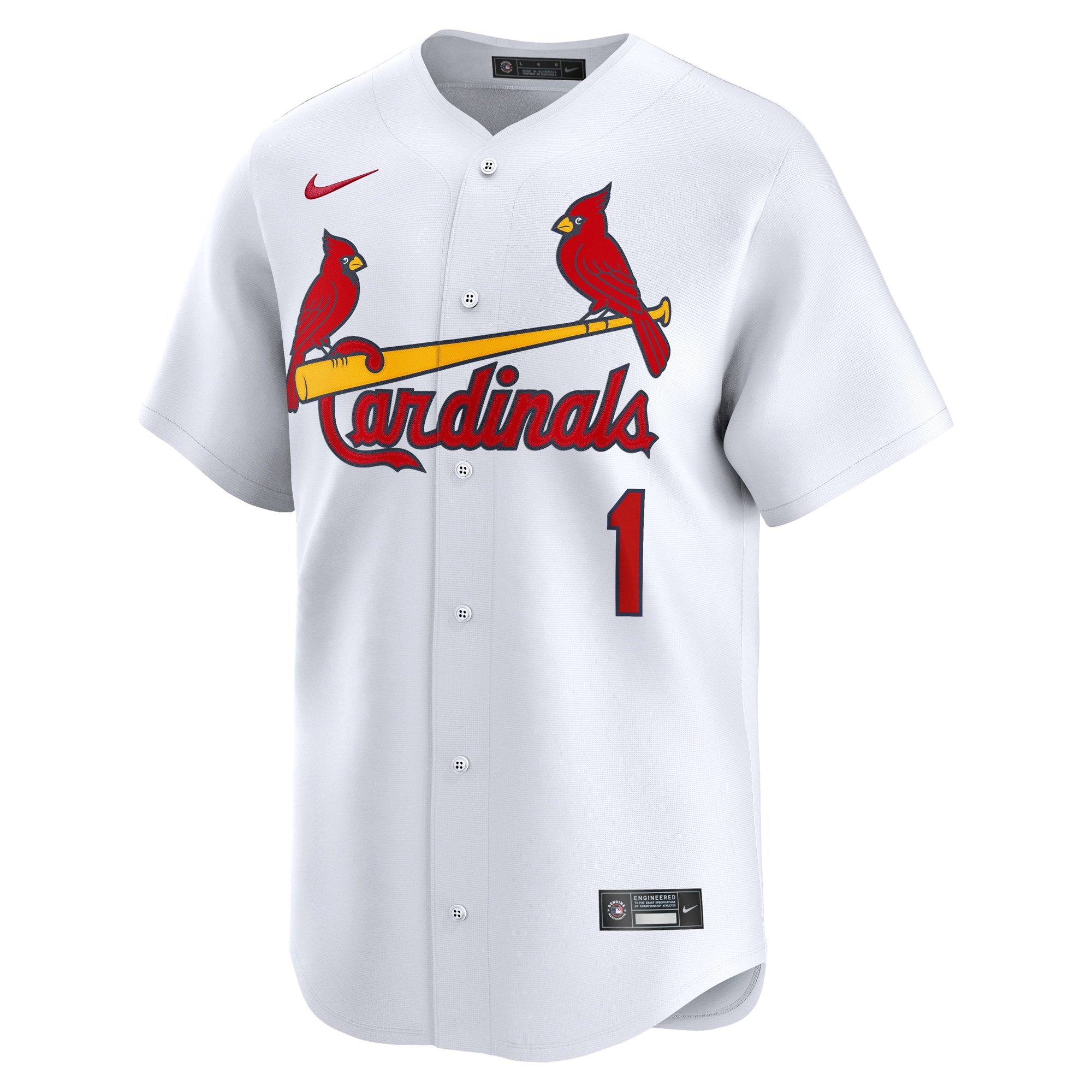 Alternative view of St. Louis Cardinals #1 Dad Home Limited Jersey - White