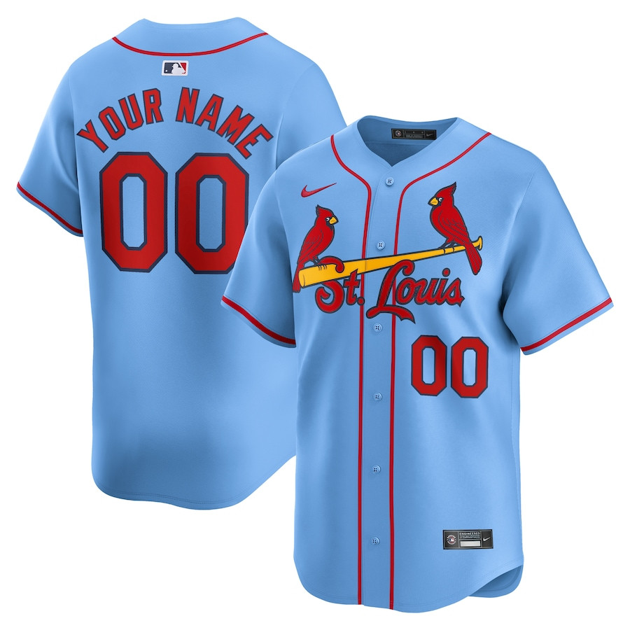St. Louis Cardinals Alternate Limited Custom Men Jersey - Light Blue 
