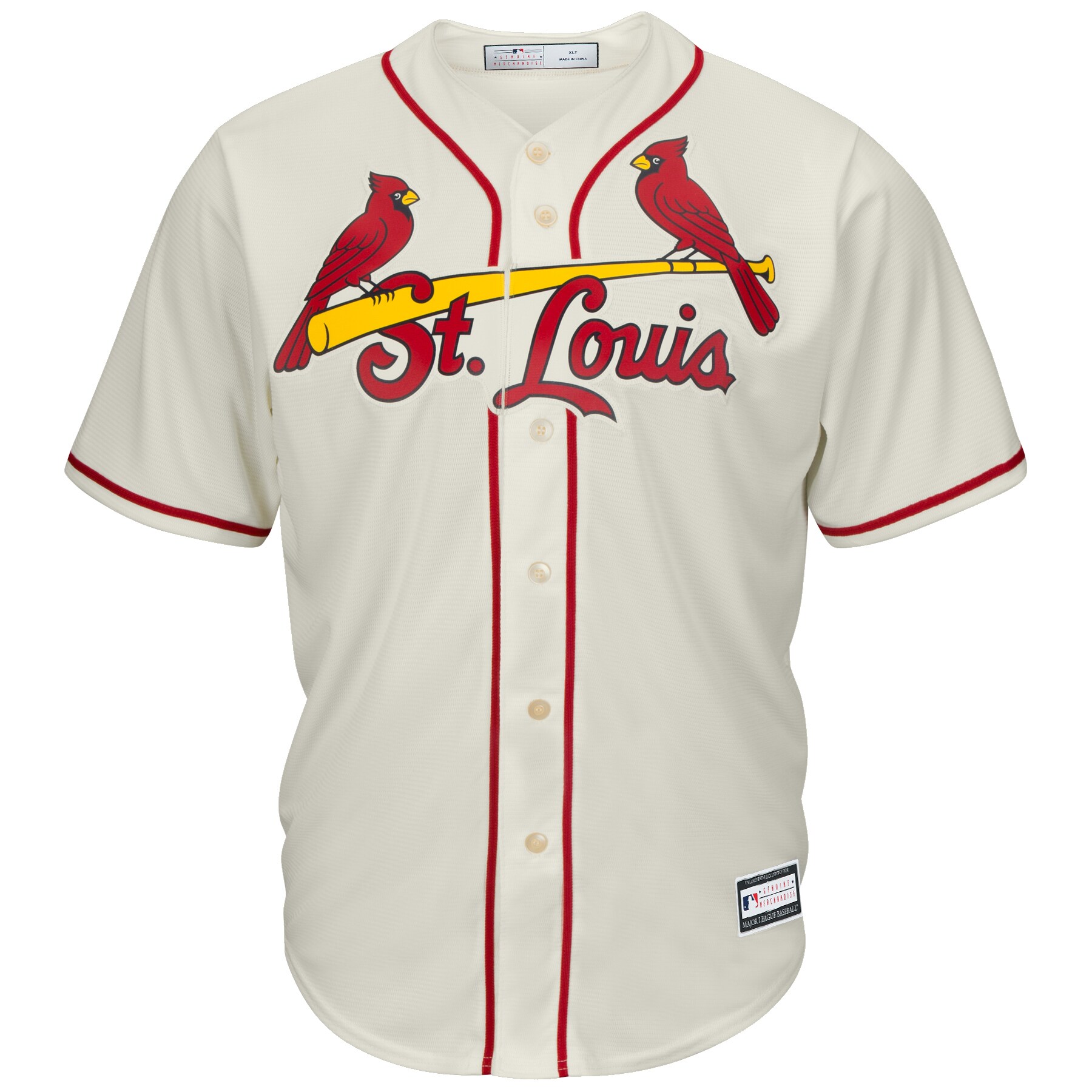 Alternative view of St. Louis Cardinals Big & Tall Replica Team Jersey - Cream