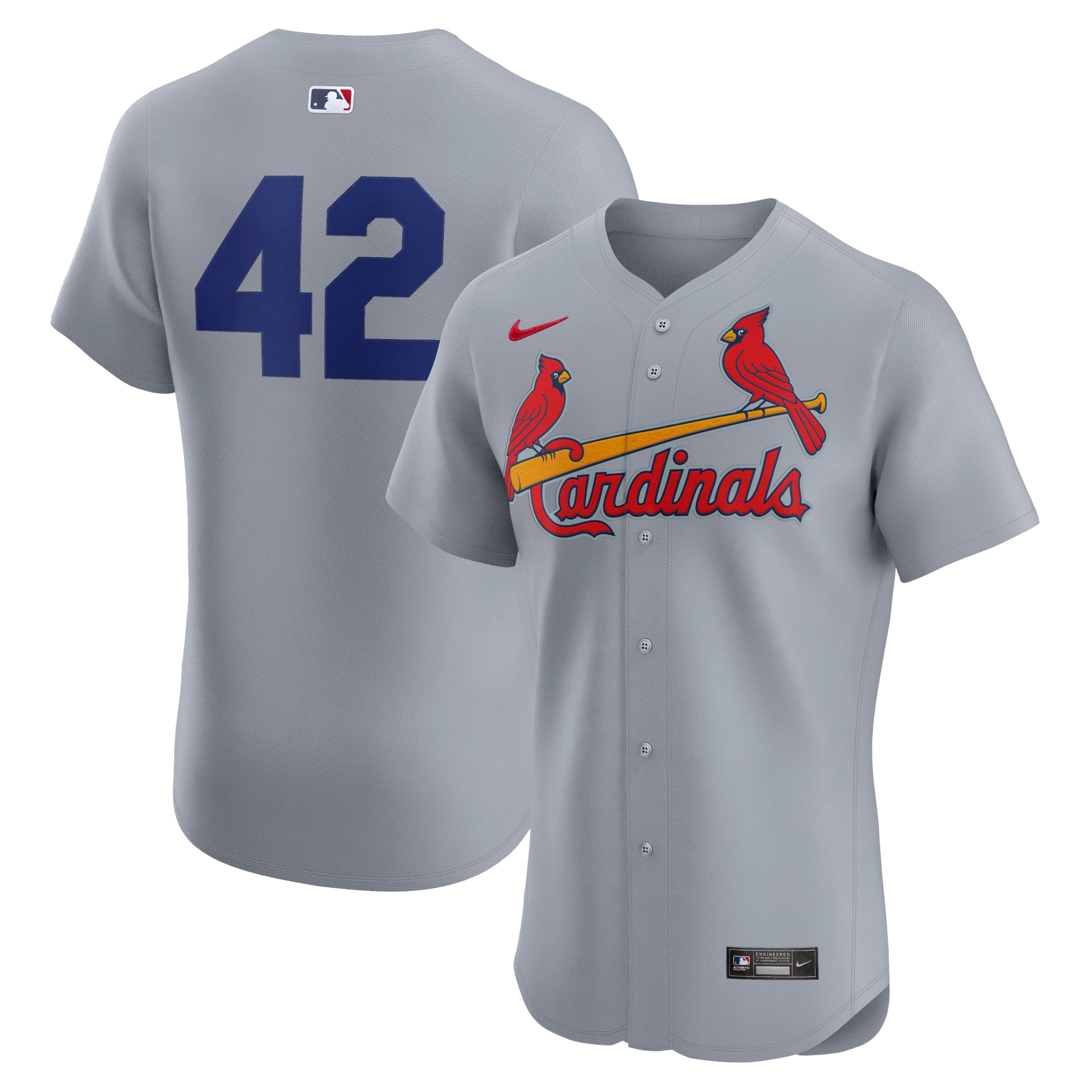 St. Louis Cardinals Road 2024 Jackie Robinson Day Elite Jersey - Gray