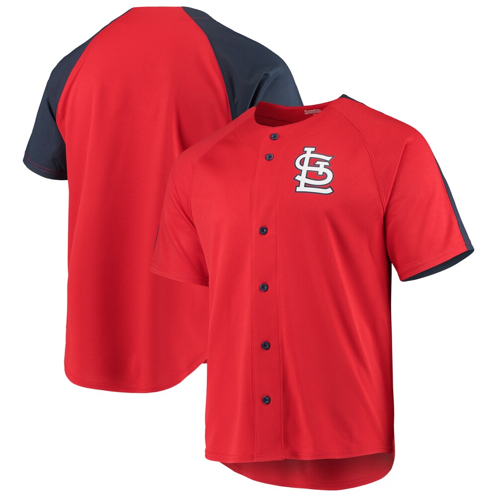 St. Louis Cardinals Stitches Logo Button-up Jersey - Red