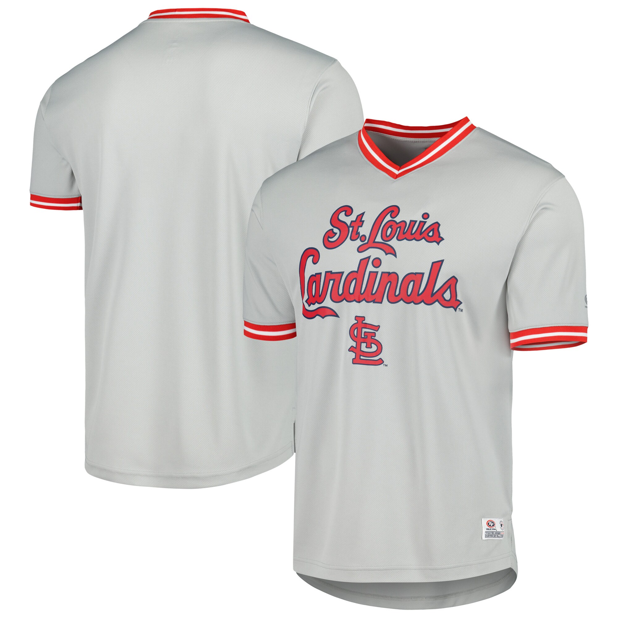 Alternative view of St. Louis Cardinals V-neck Jersey - Gray