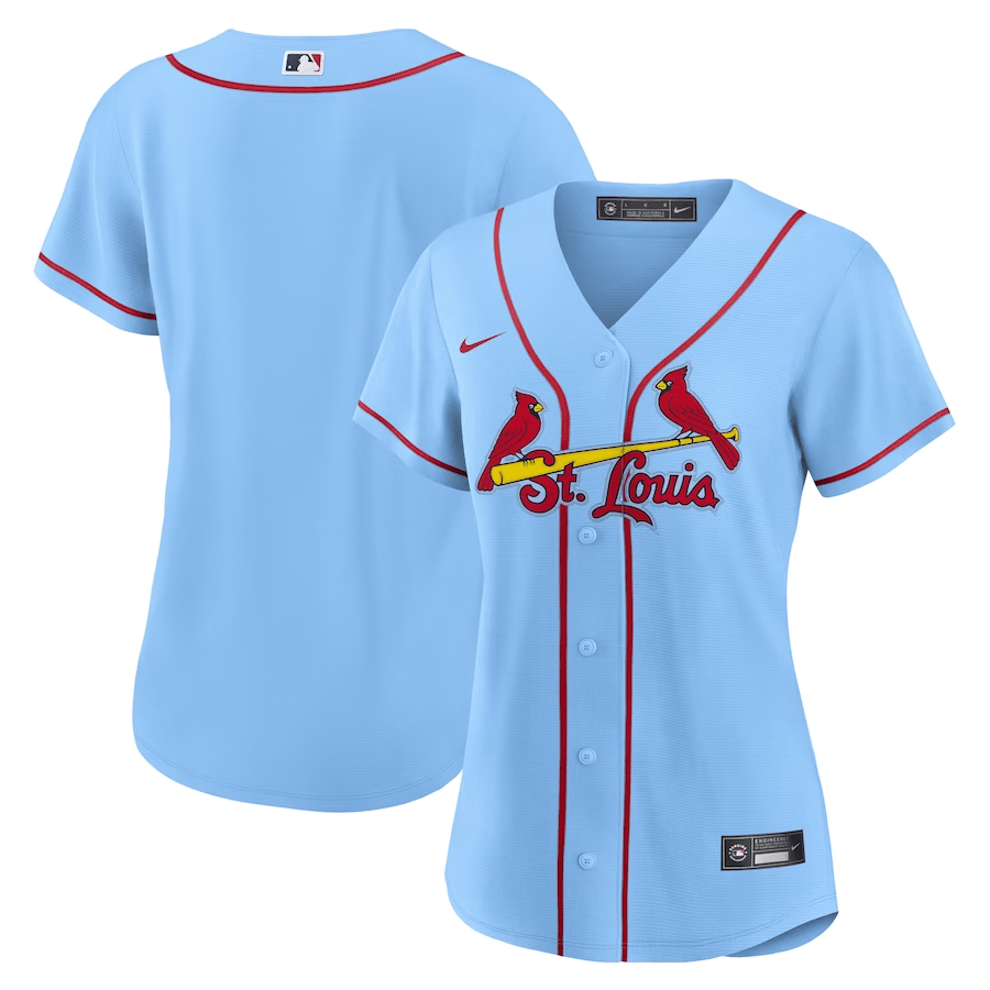 St. Louis Cardinals Women Alternate Jersey - Light Blue 
