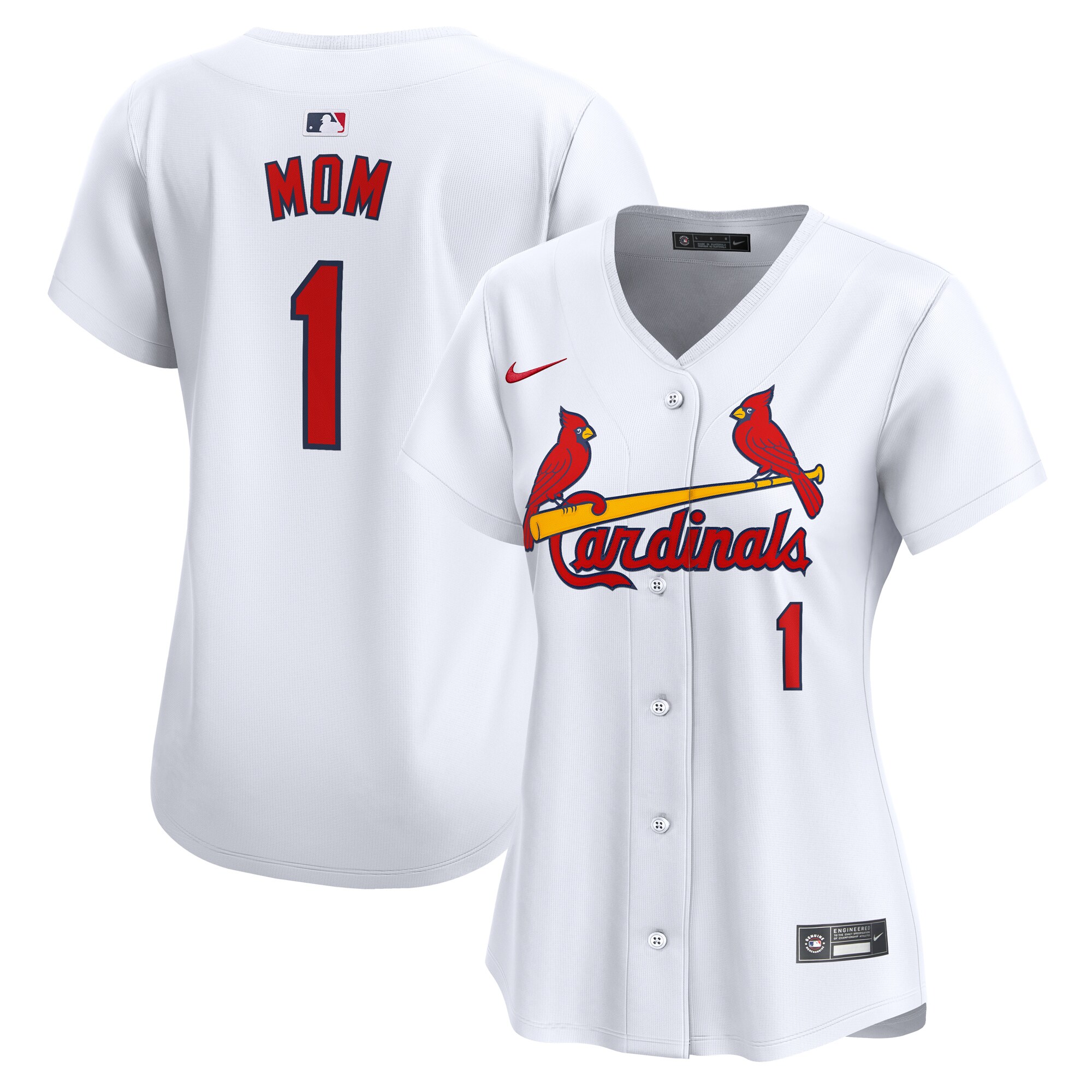 St. Louis Cardinals Women's #1 Mom Home Limited Jersey - White