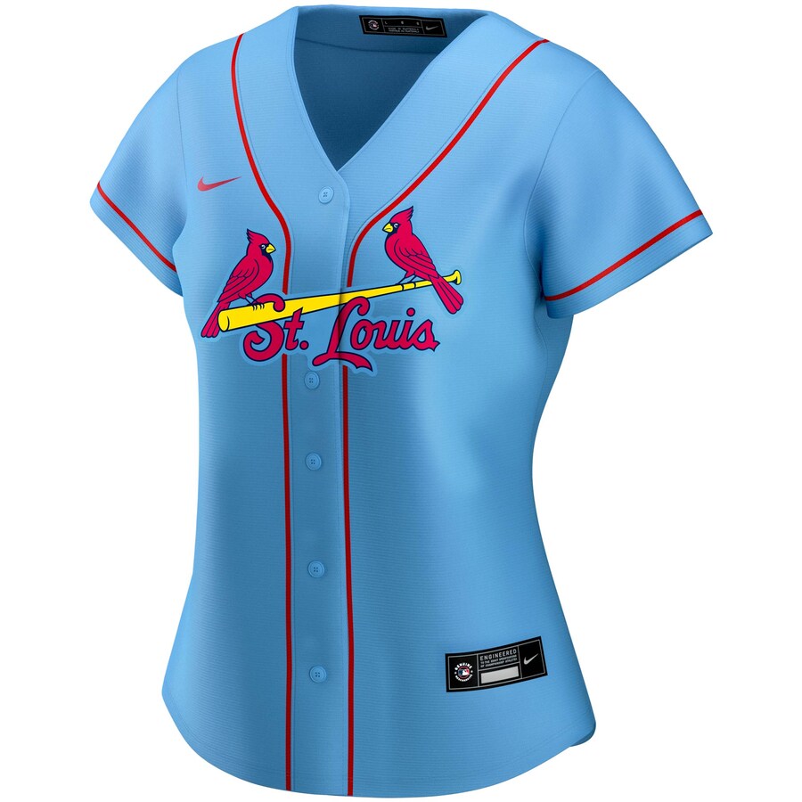 Alternative view of St. Louis Cardinals Women's Alternate 2020 Replica Team Jersey ÃƒÂ¢Ã¢â€šÂ¬Ã¢â‚¬Å“ Light Blue