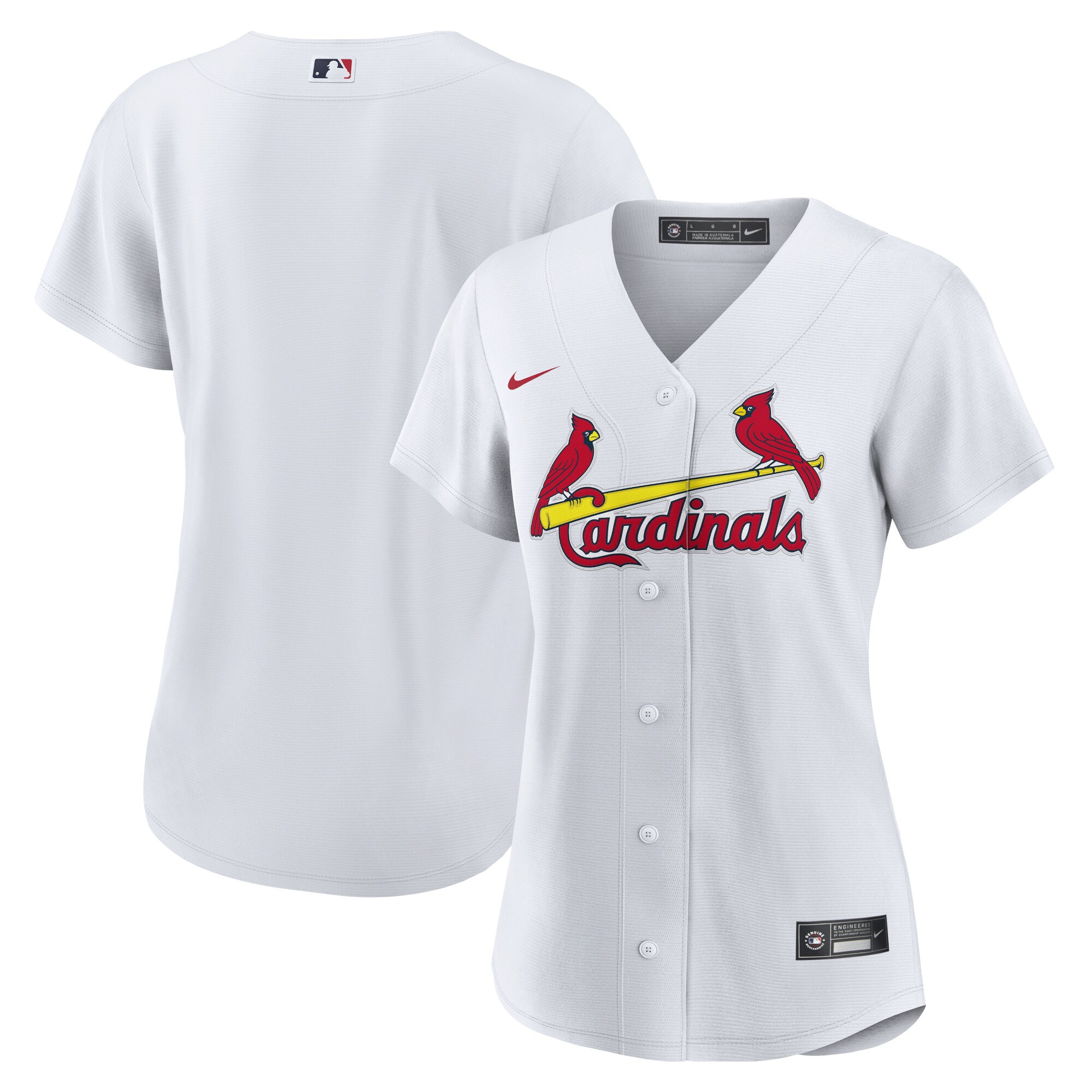 Alternative view of St. Louis Cardinals Women's Home Blank Replica Jersey - White