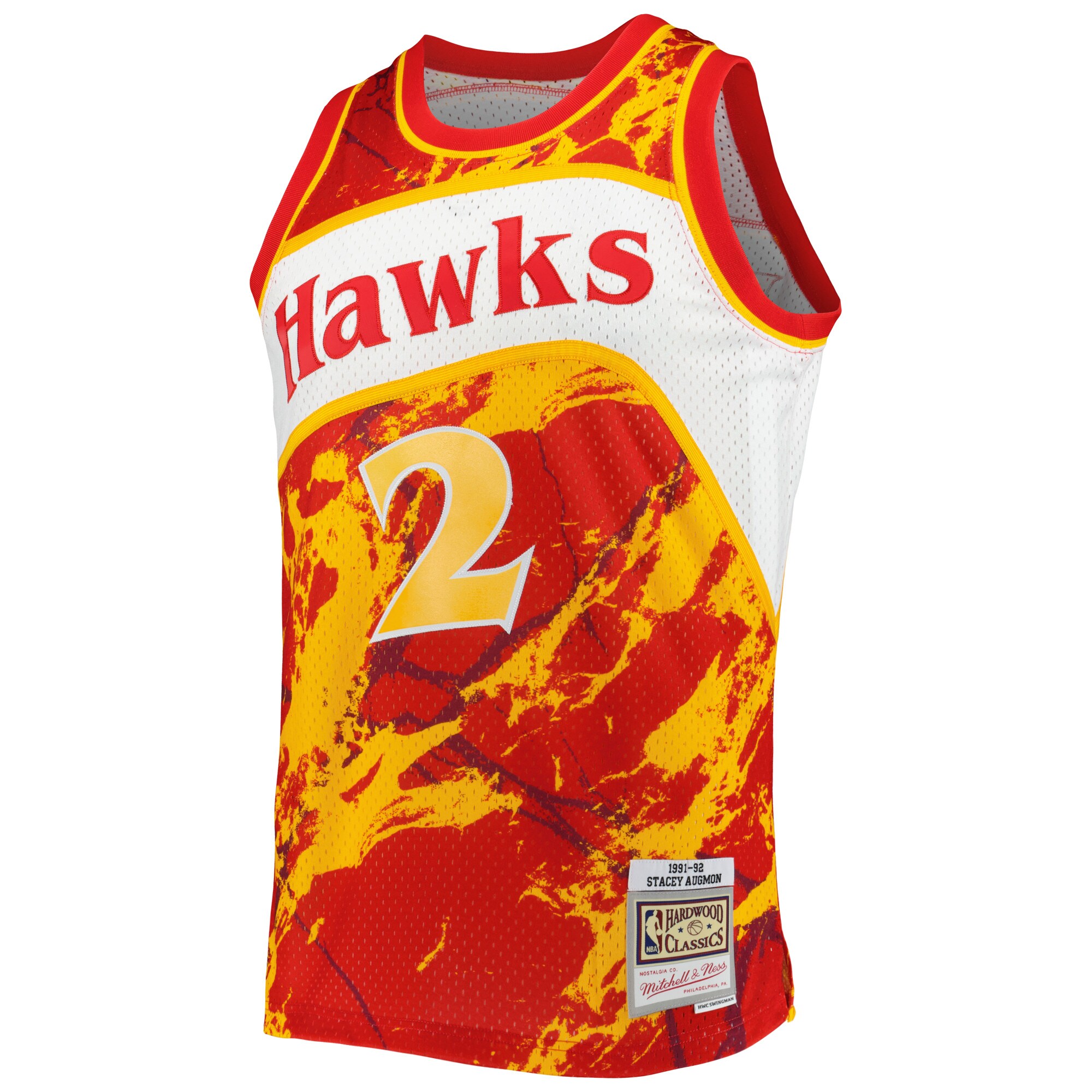 Alternative view of Stacey Augmon Atlanta Hawks Mitchell & Ness 1991/92 Hardwood Classics Marble Swingman Jersey - Red