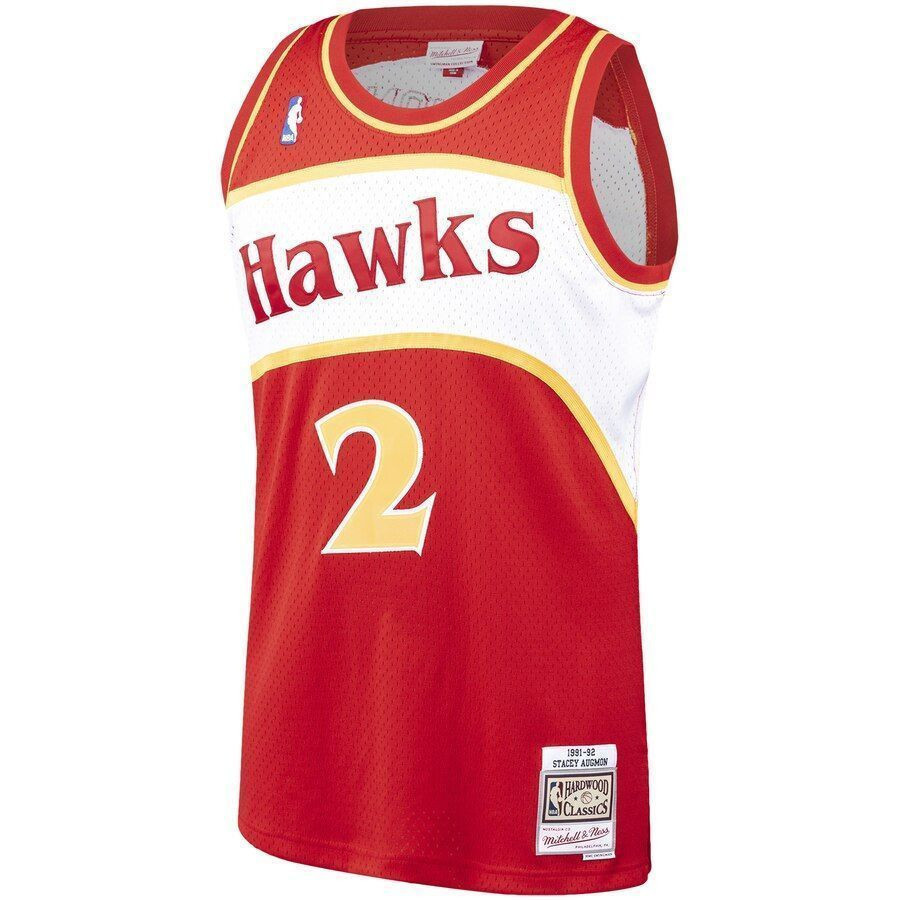 Alternative view of Stacey Augmon Atlanta Hawks Mitchell & Ness Hardwood Classics 1991-92 Swingman Jersey - Red - JS159 