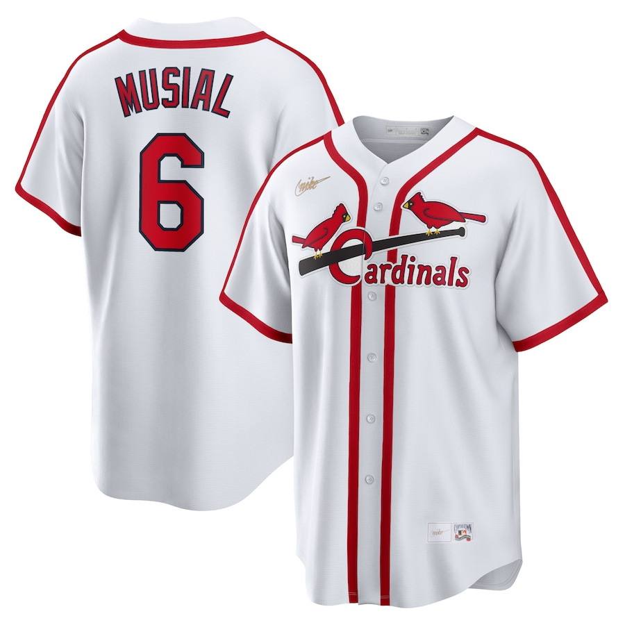 Stan Musial 6 St. Louis Cardinals Cooperstown Collection Home Jersey - White 