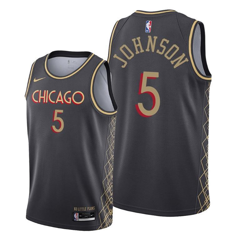 Stanley Johnson Chicago Bulls Black City Edition Jersey 5 - Men Jersey - JS835 