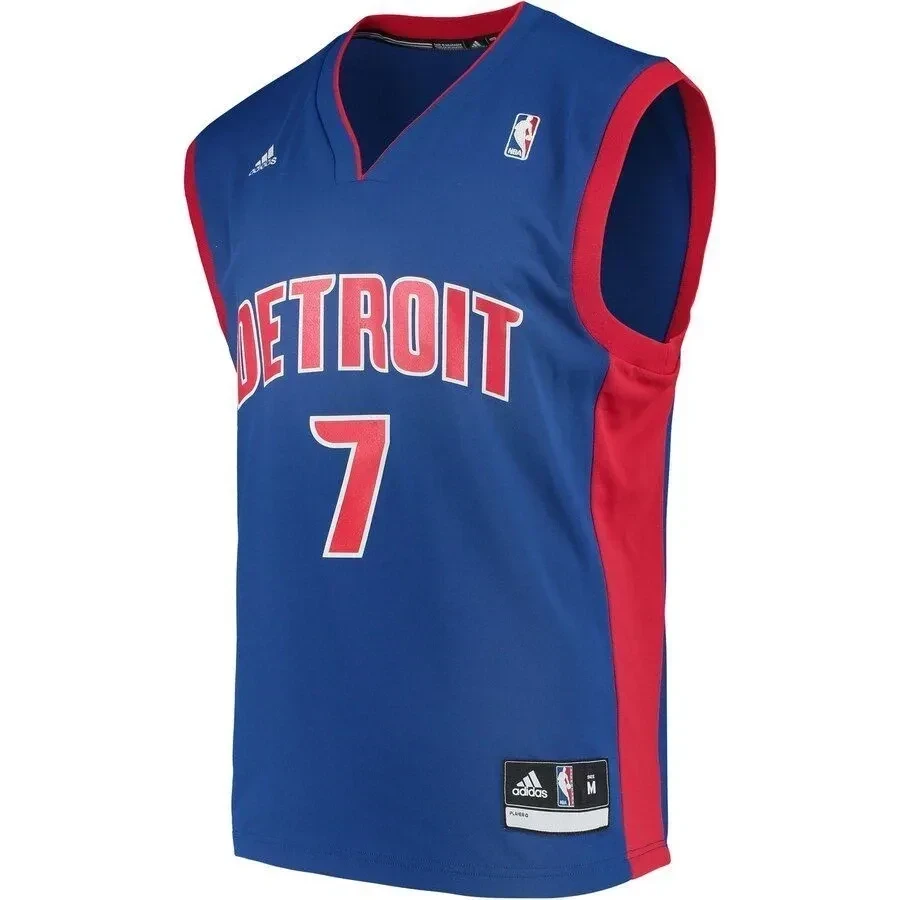Alternative view of Stanley Johnson Detroit Pistons Road Jersey - Blue - JS732 