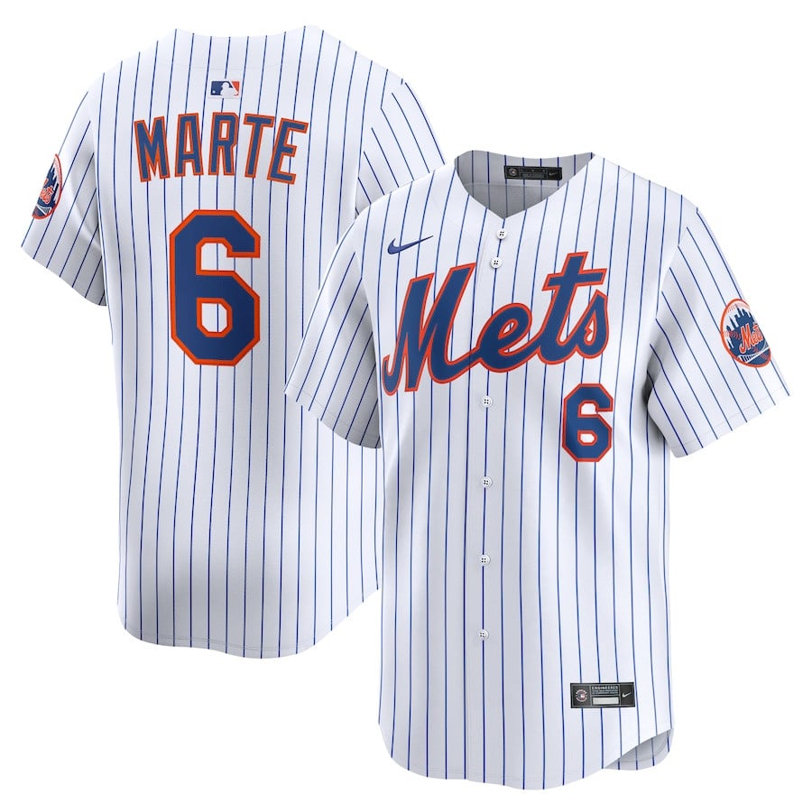 Starling Marte 6 New York Mets Alternate Limited Player Men Jersey - White 