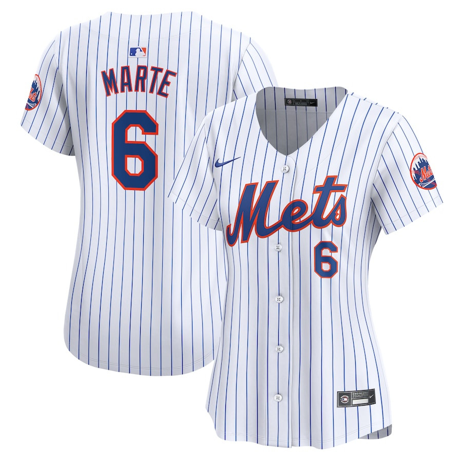 Starling Marte 6 New York Mets Women Home Limited Player Jersey - White 