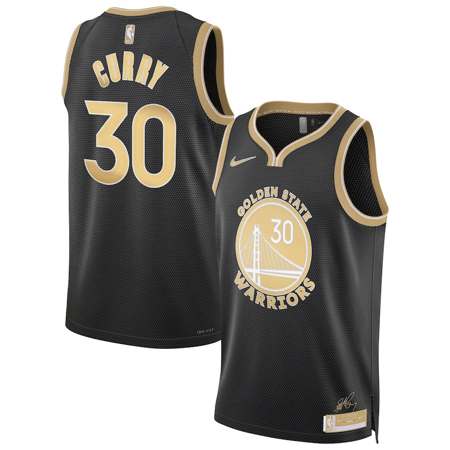Stephen Curry 30 Golden State Warriors Unisex Select Series Swingman Jersey - Black - JS811 