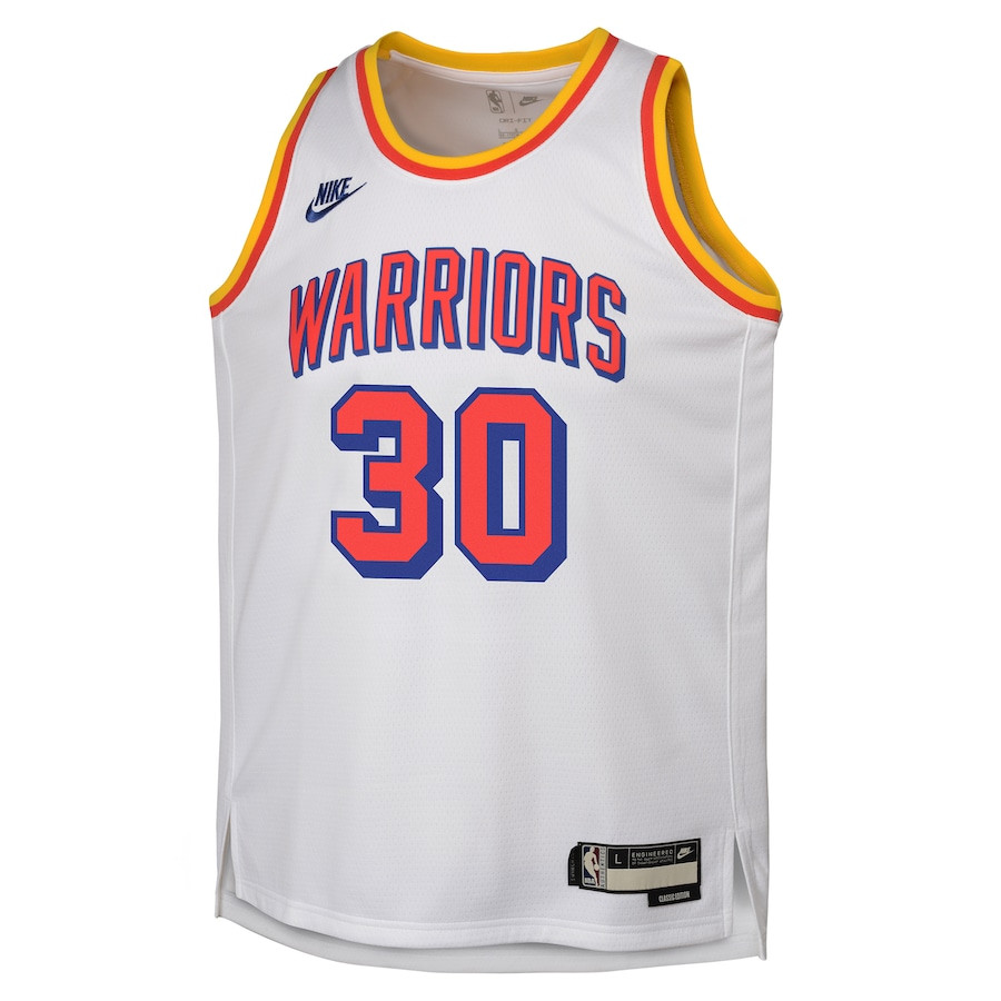 Alternative view of Stephen Curry 30 Golden State Warriors Youth 2024/25 Swingman Jersey - White - Classic Edition - JS664 