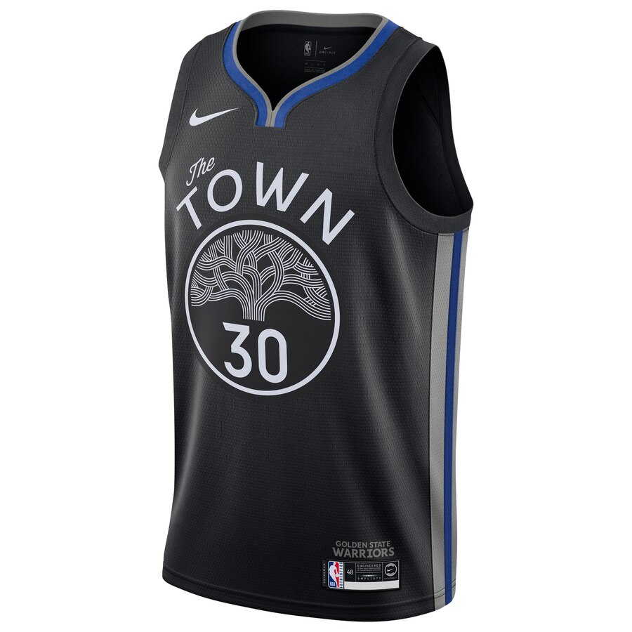 Alternative view of Stephen Curry Golden State Warriors 2019/20 Finished Swingman Jersey Black – City Edition