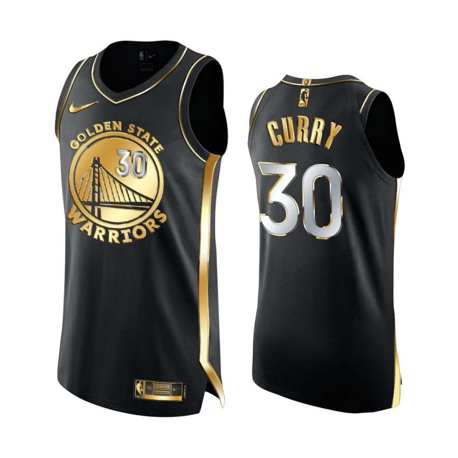 Stephen Curry Golden State Warriors 2020-21 Black Golden Edition Jersey 6x Champs