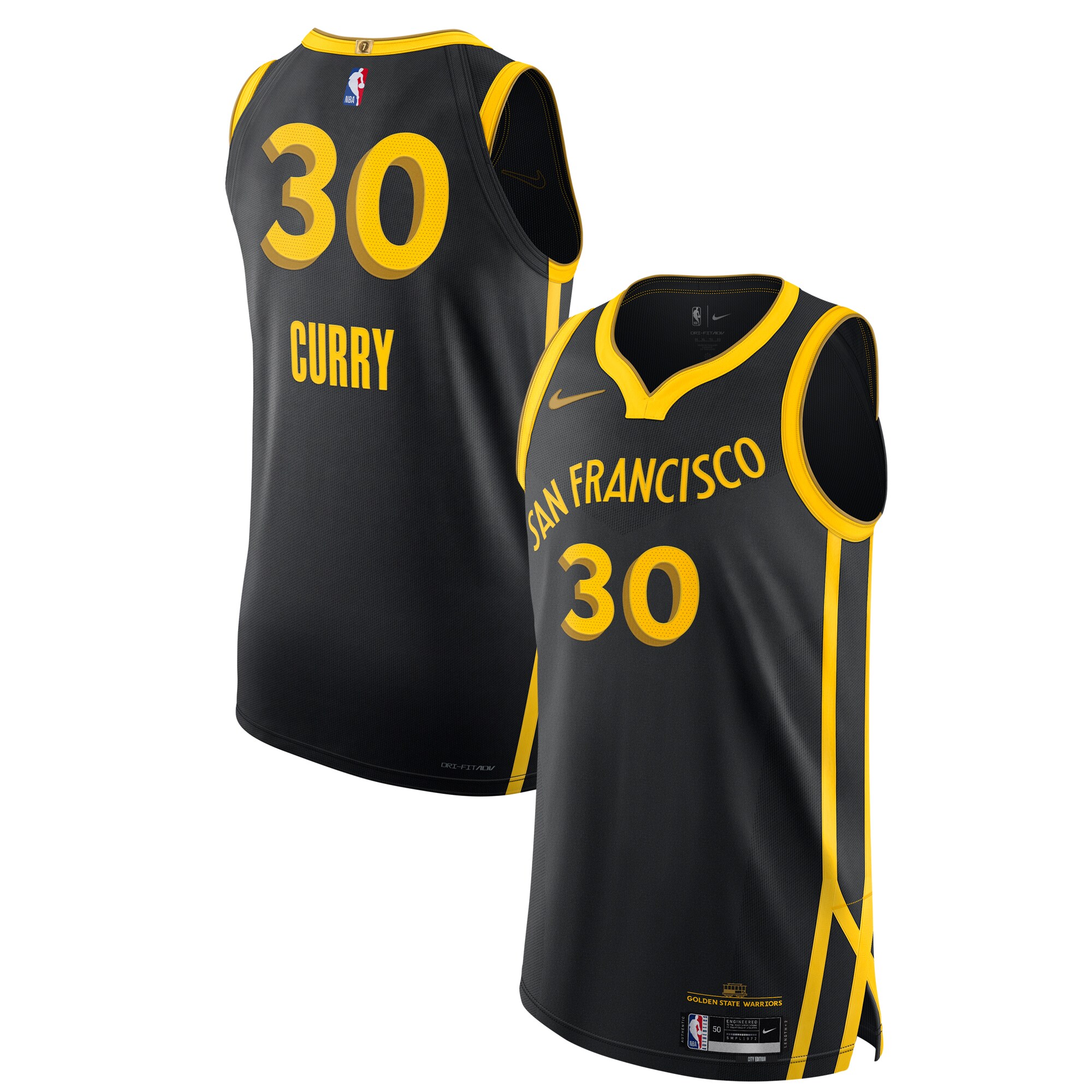 Stephen Curry Golden State Warriors Authentic Jersey - City Edition - Black