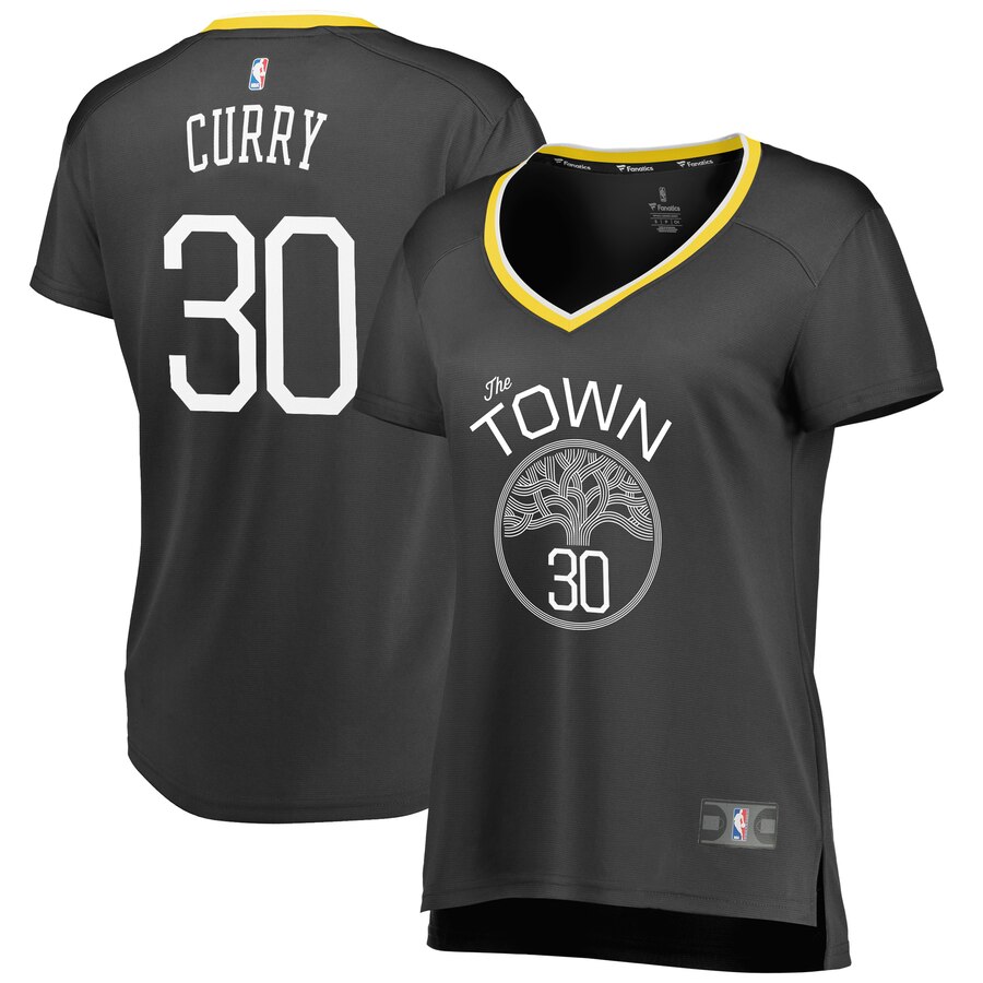 Stephen Curry Golden State Warriors Fanatics Branded Women's Fast Break Replica Player Jersey - Statement Edition - Black