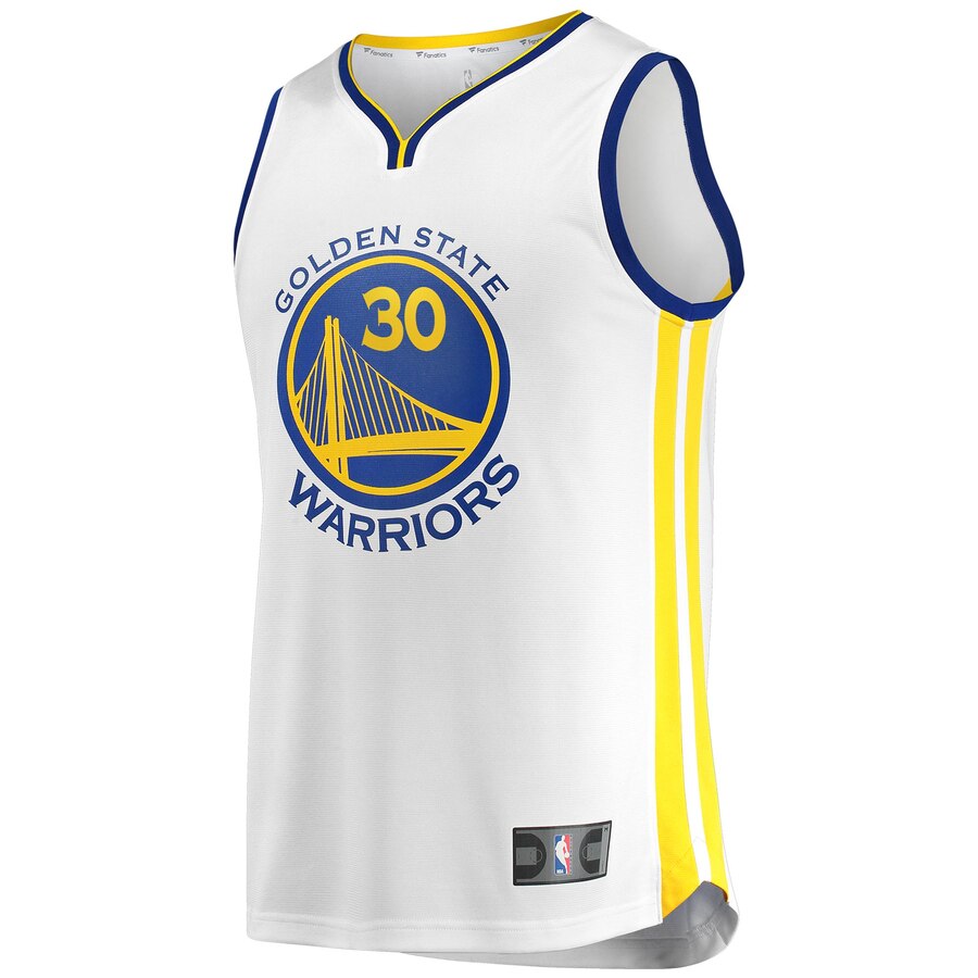 Alternative view of Stephen Curry Golden State Warriors Fanatics Branded Youth Fast Break Replica Jersey White - Association Edition