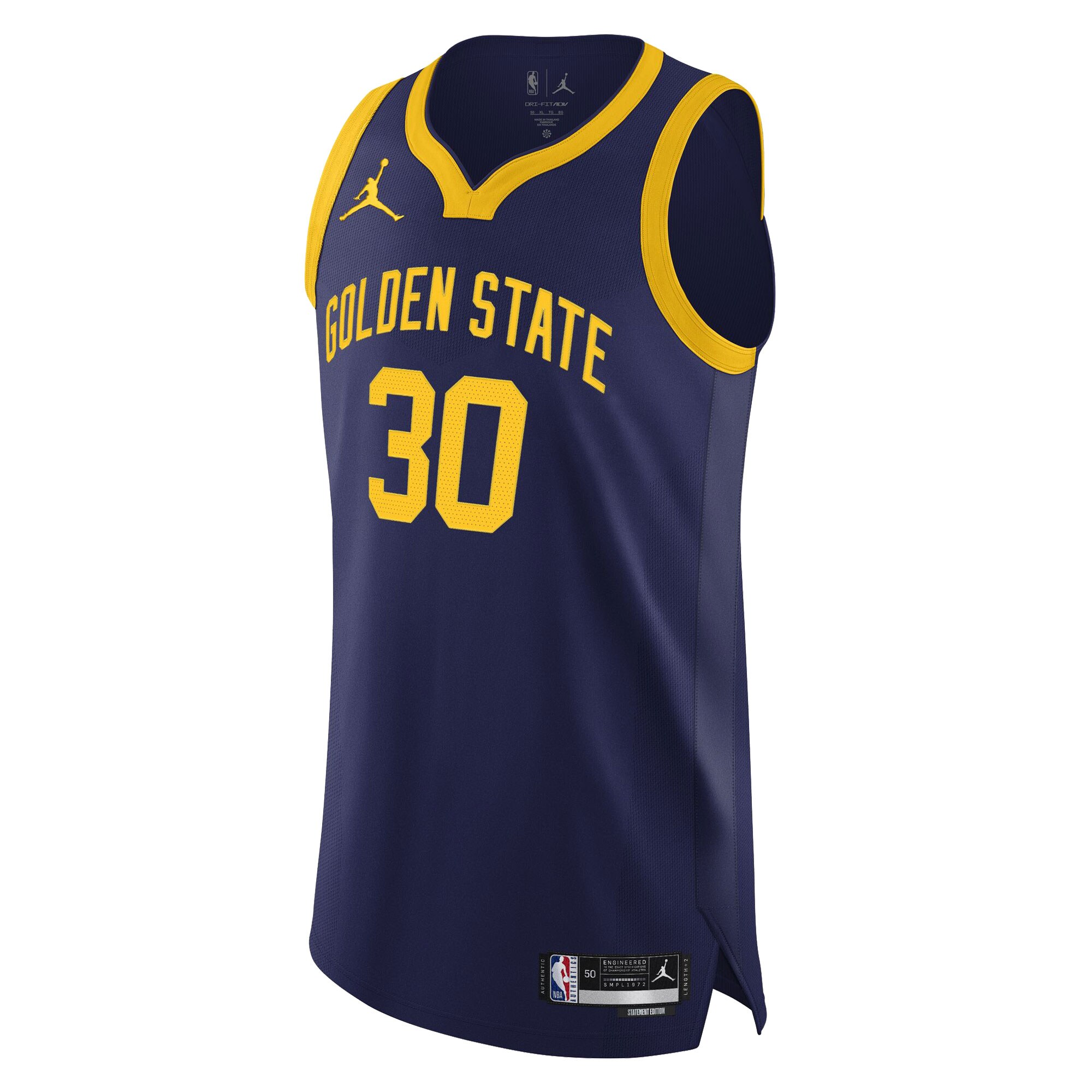 Alternative view of Stephen Curry Golden State Warriors Jordan Brand Authentic Player Jersey - Statement Edition - Royal