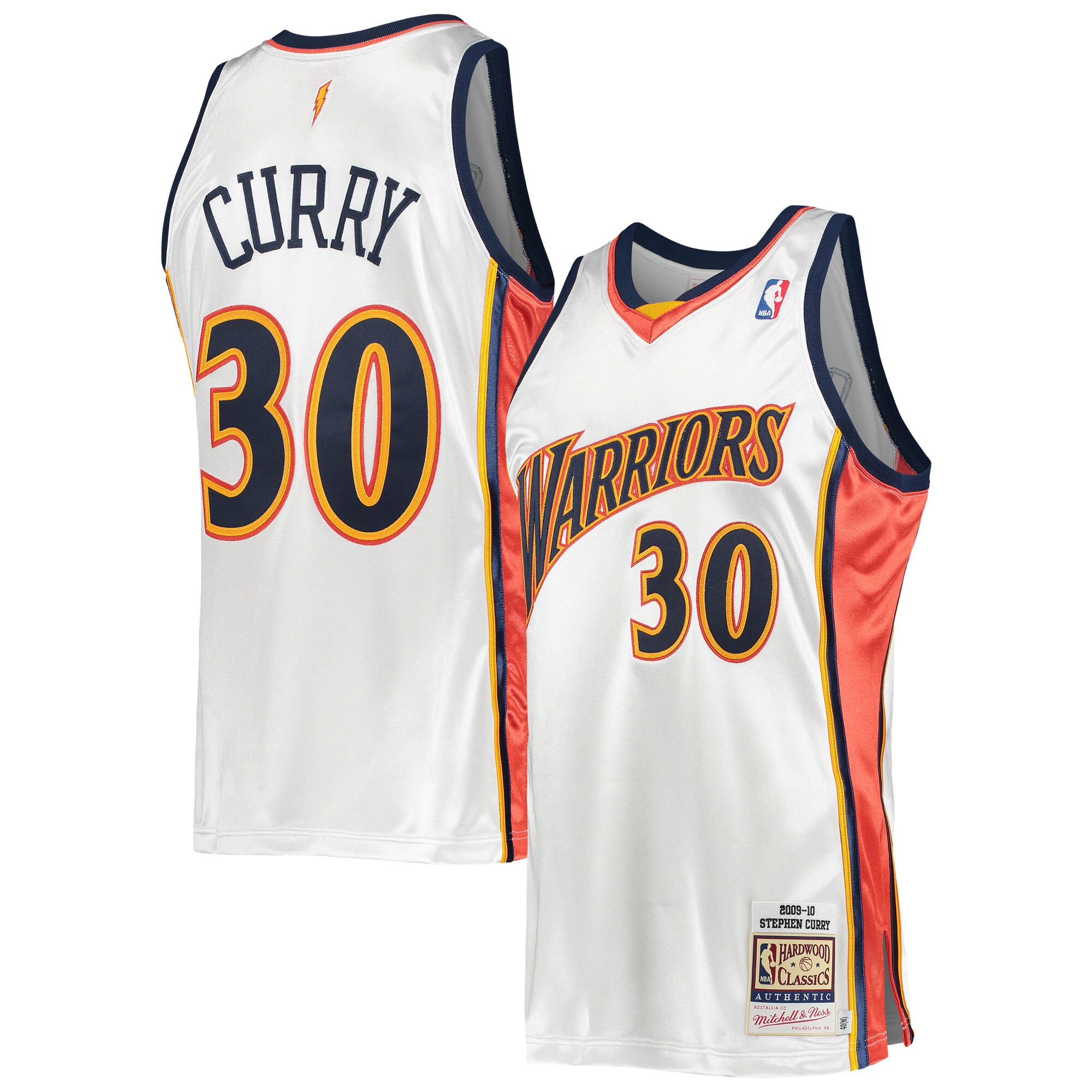 Alternative view of Stephen Curry Golden State Warriors Mitchell & Ness 2009-10 Hardwood Classics Authentic Player Jersey - White