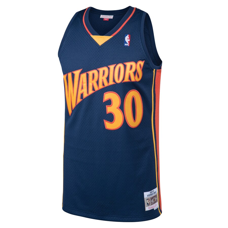 Alternative view of Stephen Curry Golden State Warriors Mitchell & Ness 2009-10 Hardwood Classics Swingman Jersey - Navy