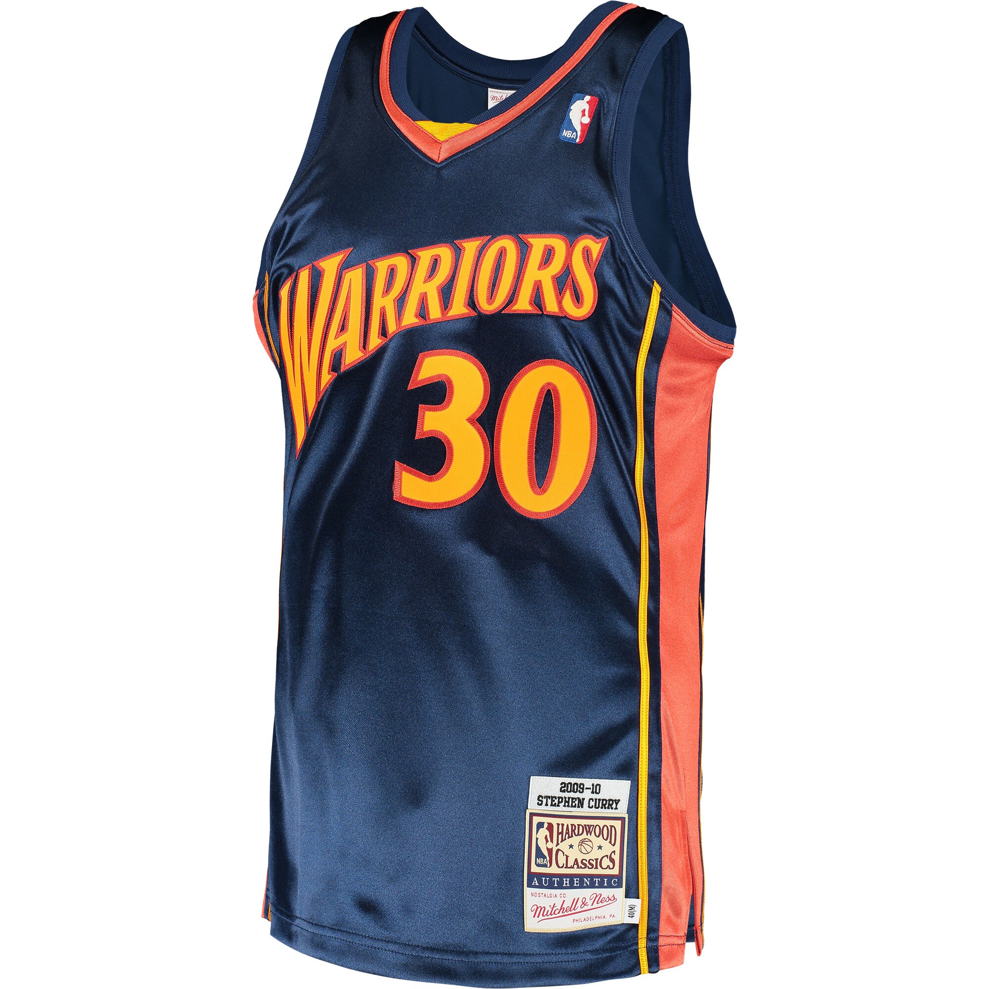 Alternative view of Stephen Curry Golden State Warriors Mitchell & Ness 2009/10 Hardwood Classics Authentic Jersey - Navy