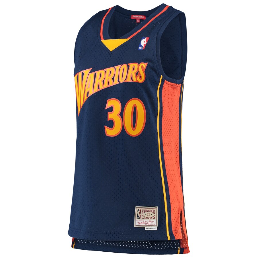 Alternative view of Stephen Curry Golden State Warriors Mitchell & Ness Women's 2009-10 Hardwood Classics Swingman Jersey - Navy