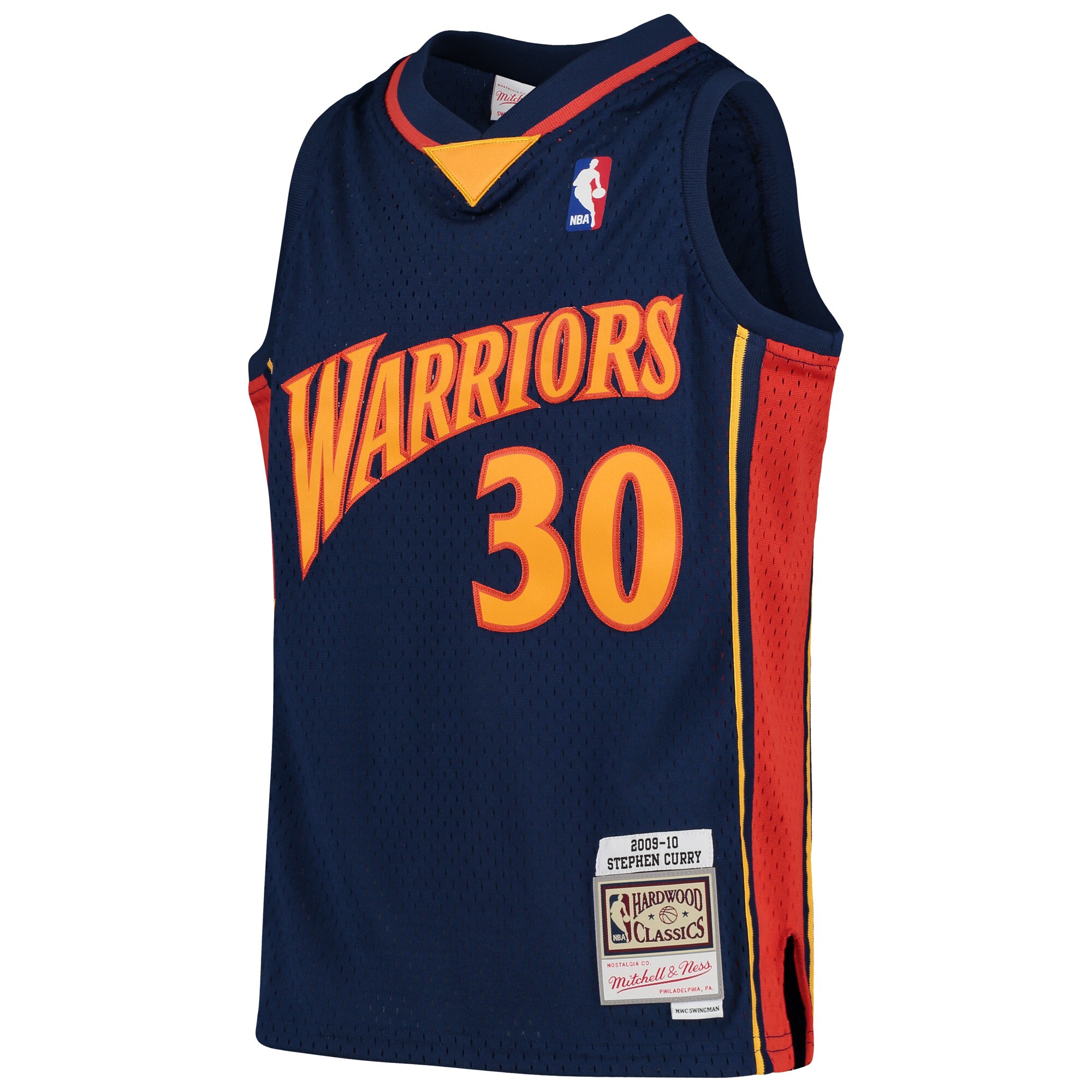 Alternative view of Stephen Curry Golden State Warriors Mitchell & Ness Youth 2009-10 Hardwood Classics Swingman Throwback Jersey - Navy