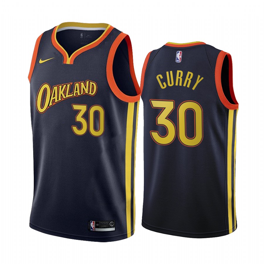 Stephen Curry Golden State Warriors Navy City Edition Oakland 2020-21 Jersey