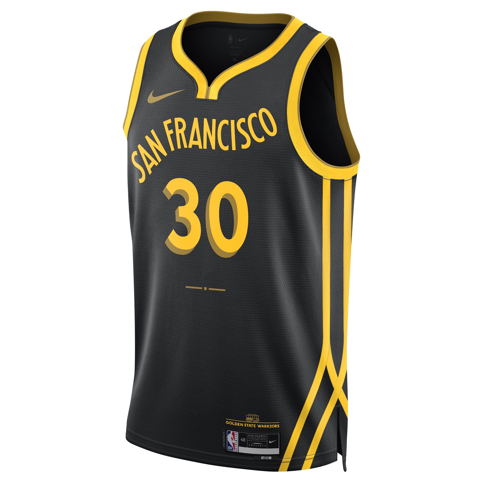 Alternative view of Stephen Curry Golden State Warriors Unisex 2023/24 Swingman Jersey - Black - City Edition