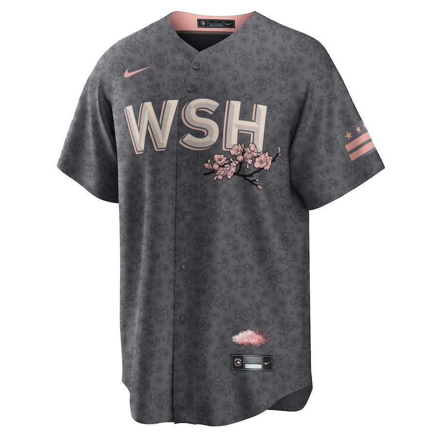 Alternative view of Stephen Strasburg 37 Washington Nationals City Connect Men Jersey - Gray - JS170 