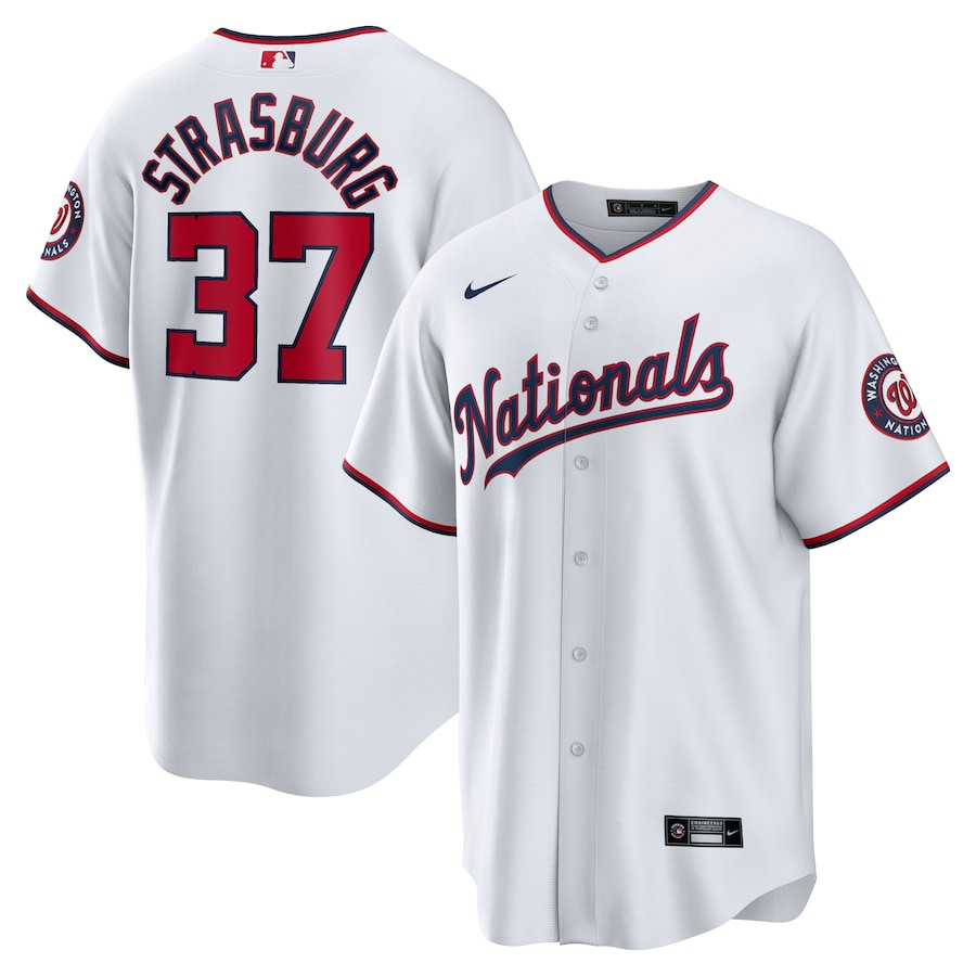 Stephen Strasburg 37 Washington Nationals Home Men Jersey - White - JS559 
