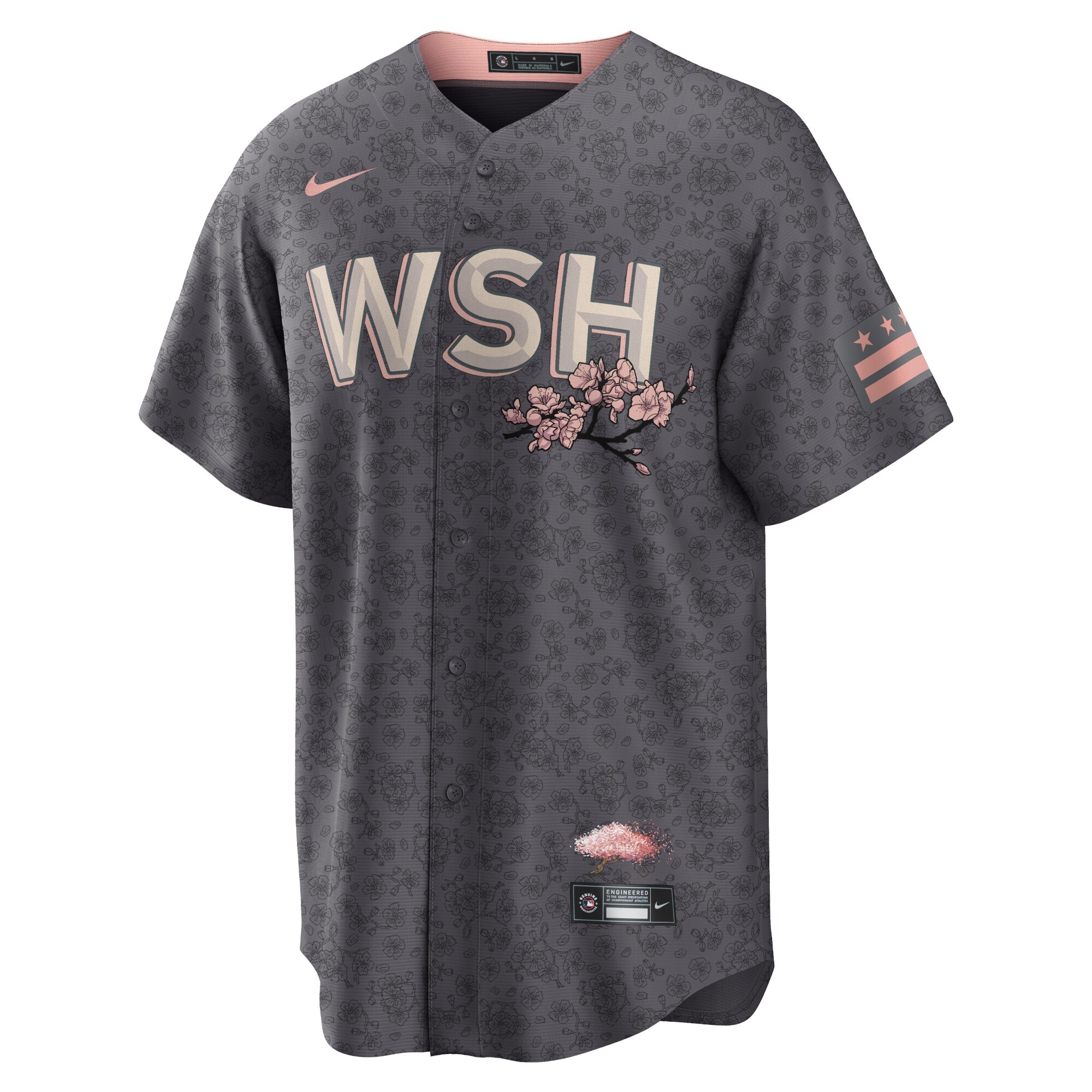 Alternative view of Stephen Strasburg Washington Nationals City Connect Replica Player Jersey – Charcoal