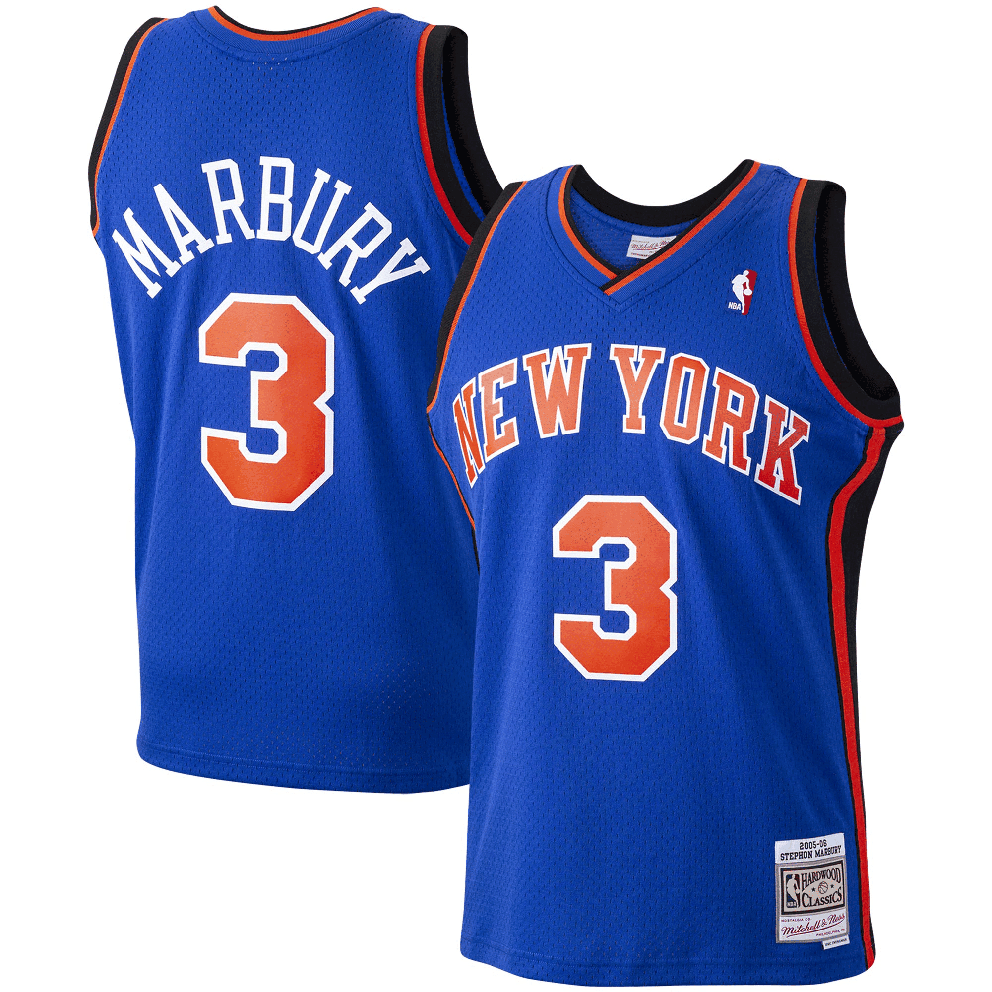 Stephon Marbury New York Knicks Mitchell & Ness 2005-06 Hardwood Classics Swingman Player Jersey - Blue Jersey - JS707 