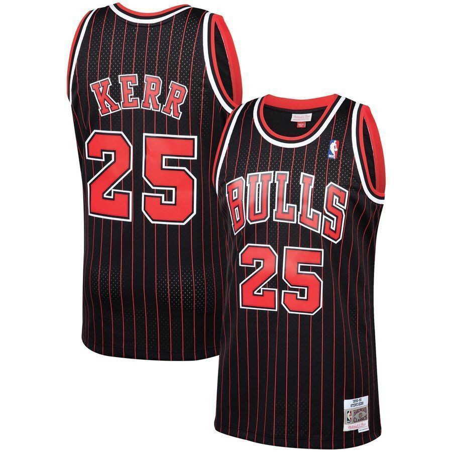Steve Kerr Chicago Bulls Mitchell & Ness 1995-96 Hardwood Classics Swingman Player Jersey - Black - JS744 