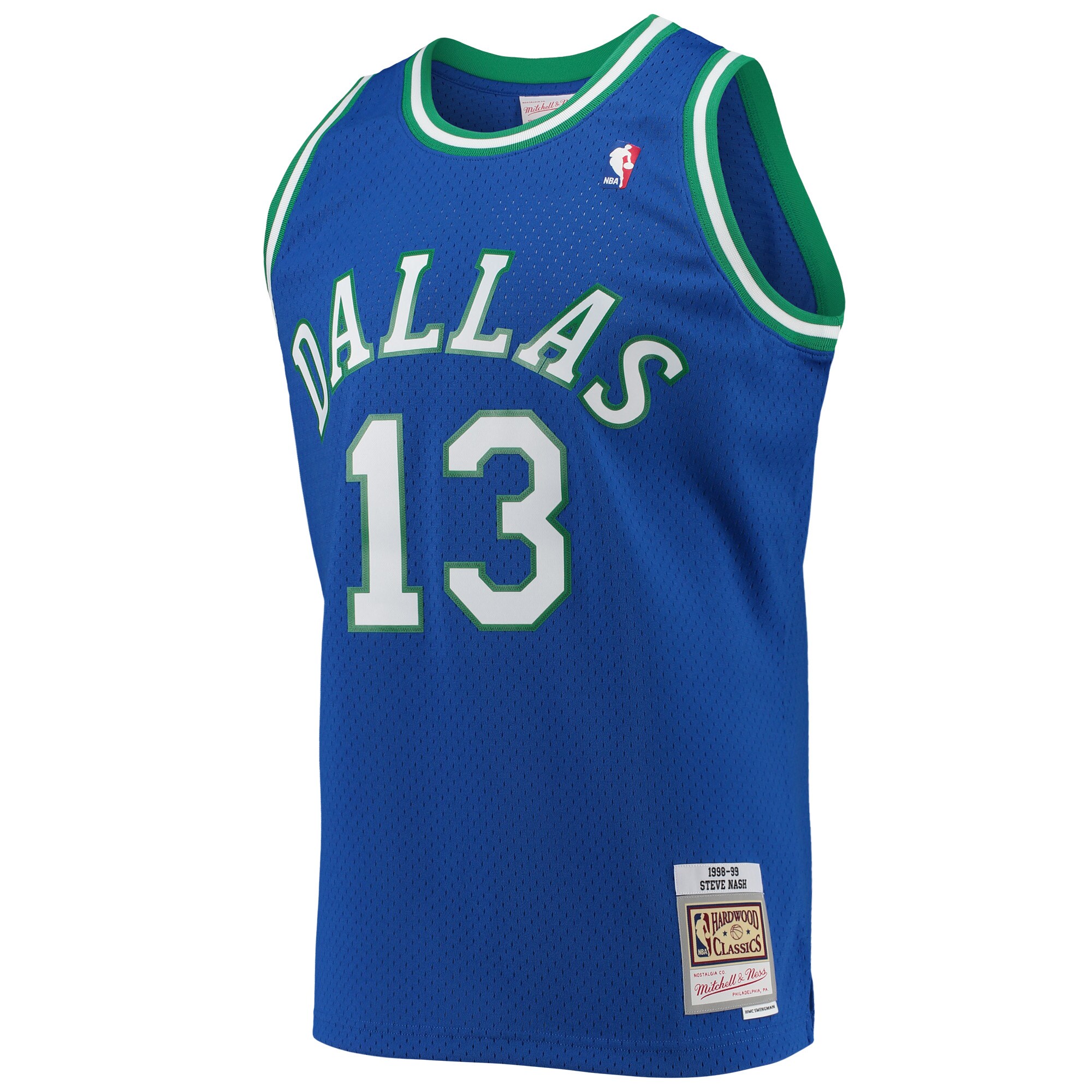 Alternative view of Steve Nash Dallas Mavericks Mitchell & Ness 1998/99 Hardwood Classics Swingman Jersey - Blue