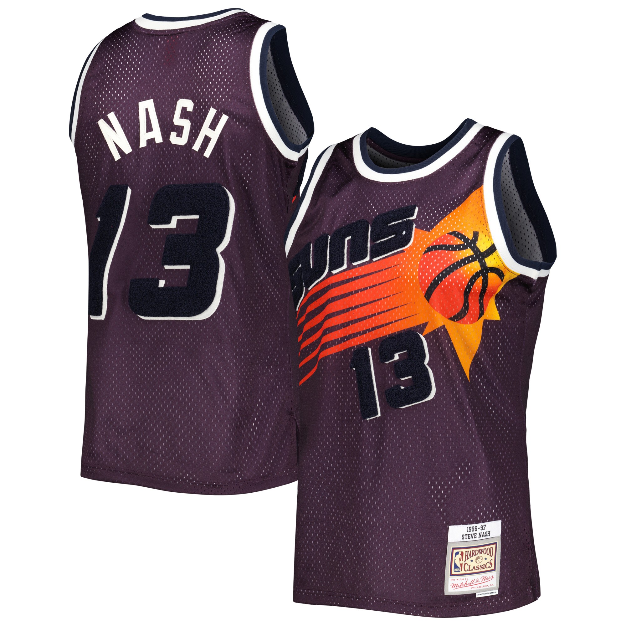 Steve Nash Phoenix Suns Mitchell & Ness 1996/97 Hardwood Classics Off-court Swingman Jersey - Purple