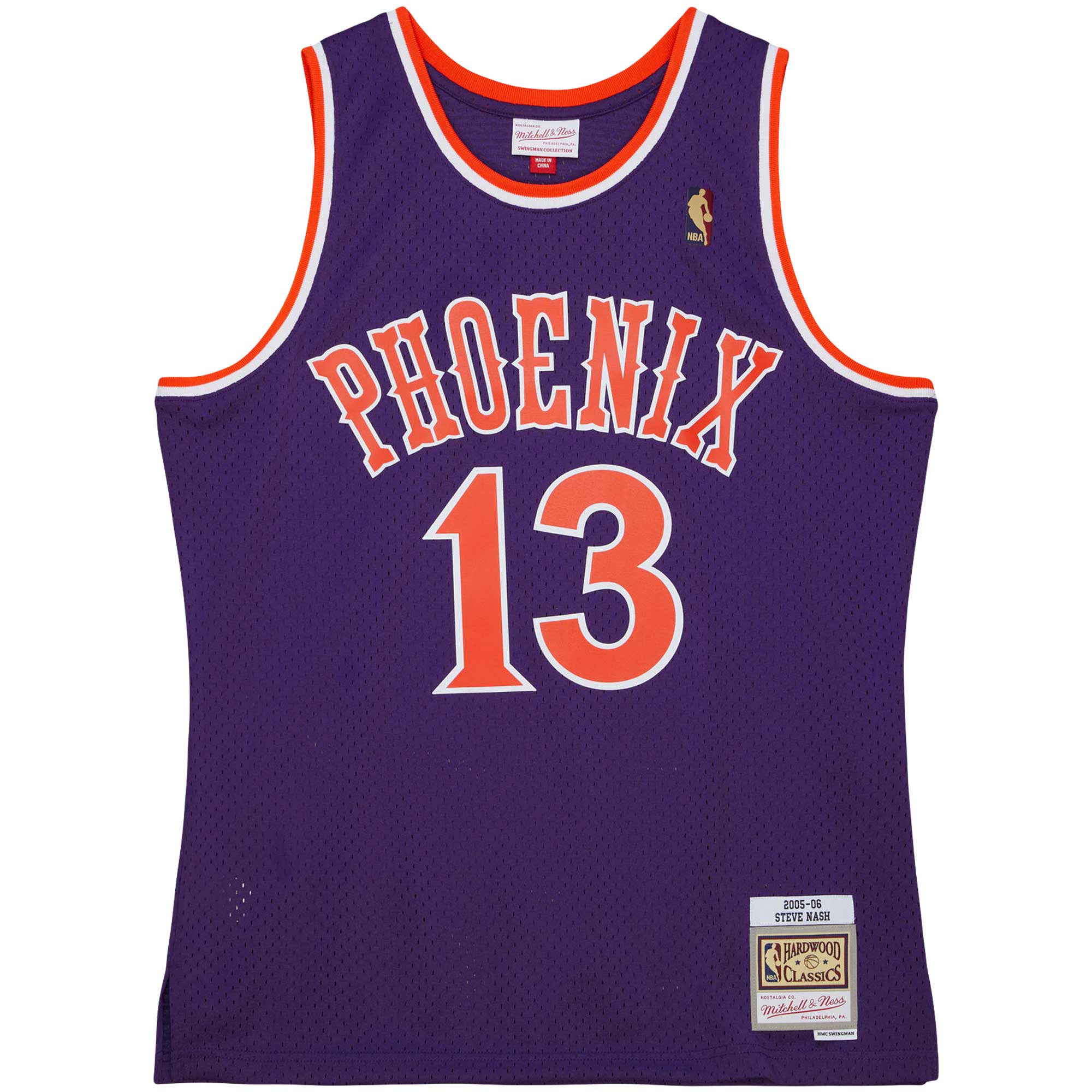 Alternative view of Steve Nash Phoenix Suns Mitchell & Ness 2001/02 Hardwood Classics Swingman Jersey - Purple