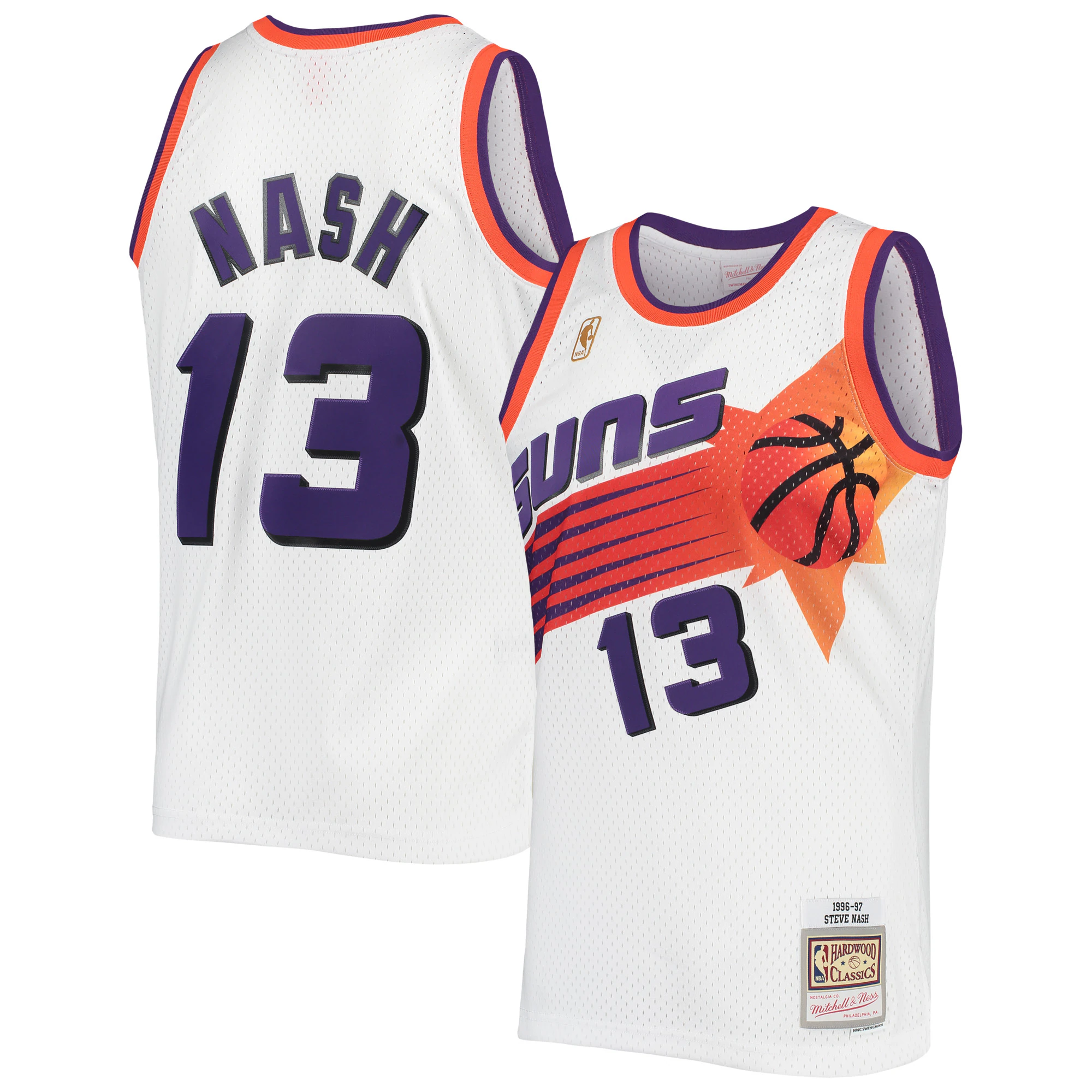 Alternative view of Steve Nash Phoenix Suns Mitchell & Ness 2001/02 Hardwood Classics Swingman Jersey - White