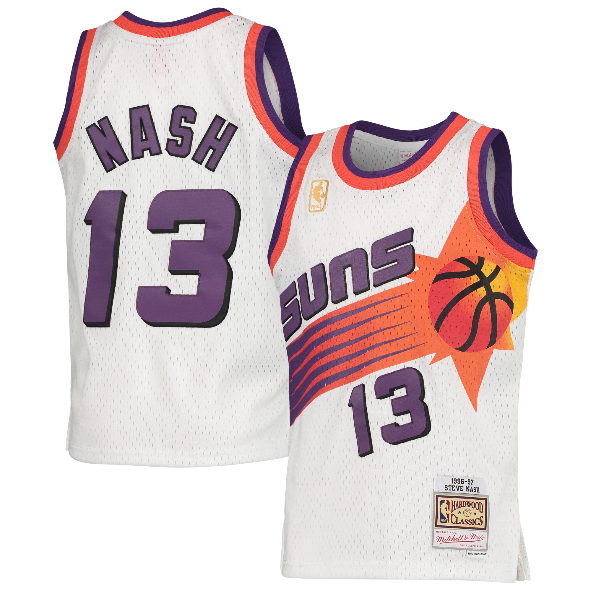 Alternative view of Steve Nash Phoenix Suns Mitchell & Ness Youth 1996/97 Hardwood Classics Swingman Jersey - White