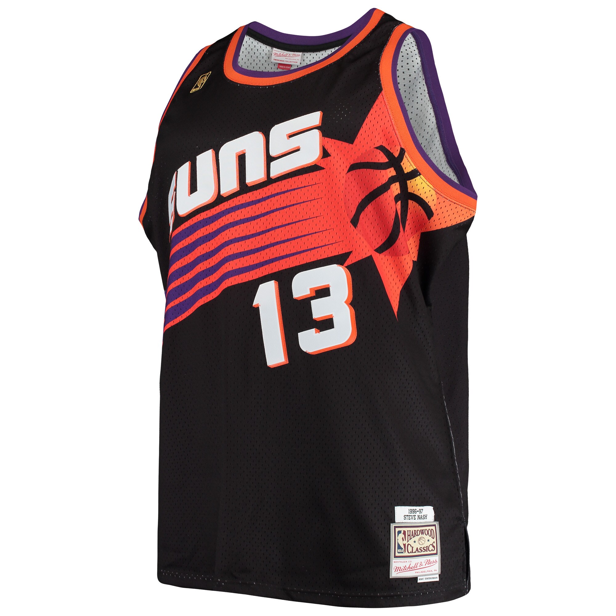 Alternative view of Steve Nash Phoenix Suns Mitchell & Ness 1996/97 Big & Tall Hardwood Classics Swingman Jersey - Black