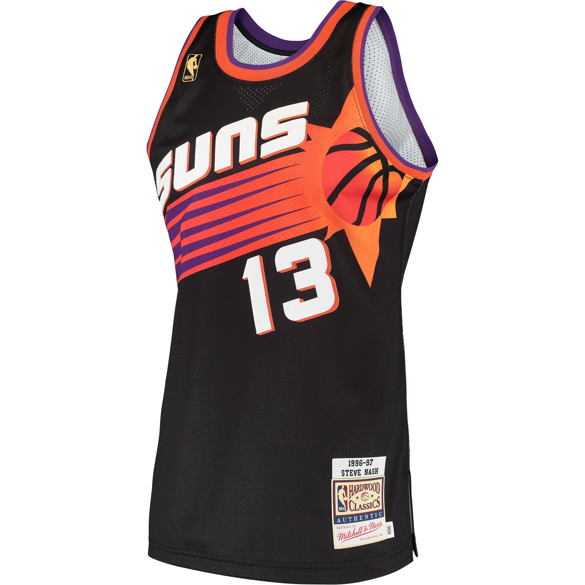 Alternative view of Steve Nash Phoenix Suns Mitchell & Ness 1996/97 Hardwood Classics Authentic Jersey - Black