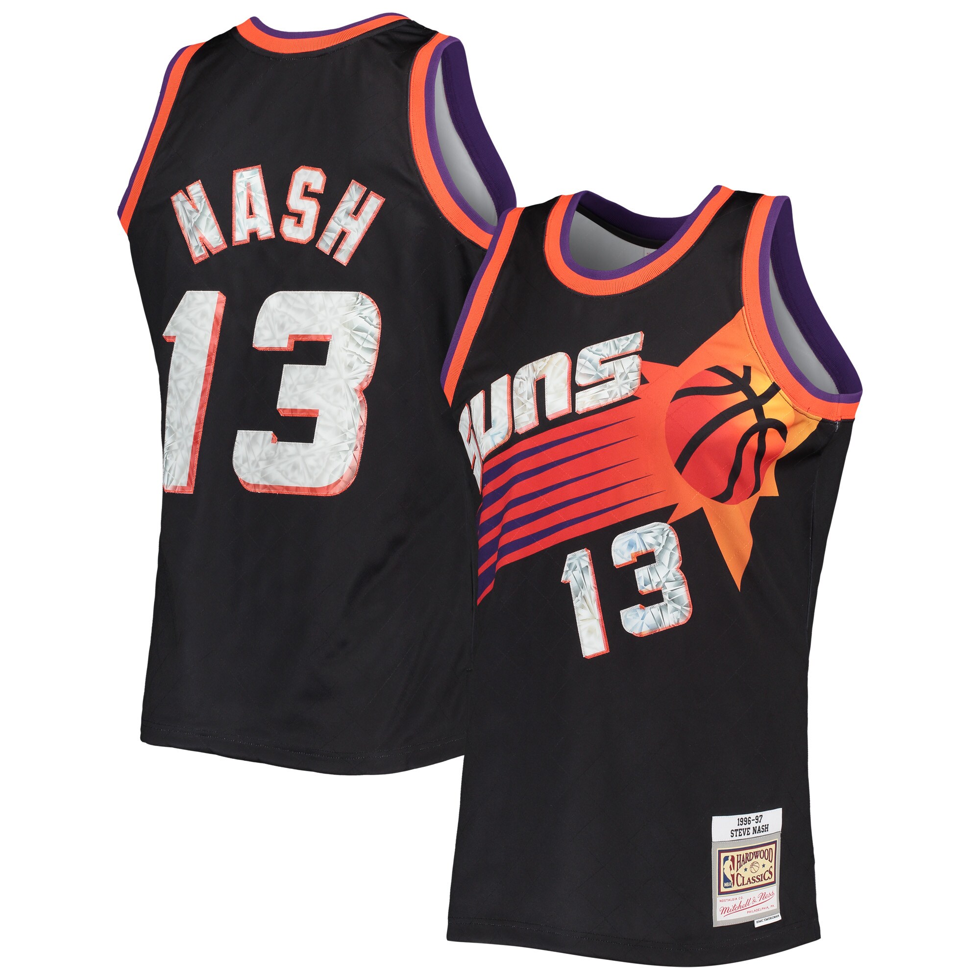 Steve Nash Phoenix Suns Mitchell & Ness 1996/97 Hardwood Classics Nba 75th Anniversary Diamond Swingman Jersey - Black