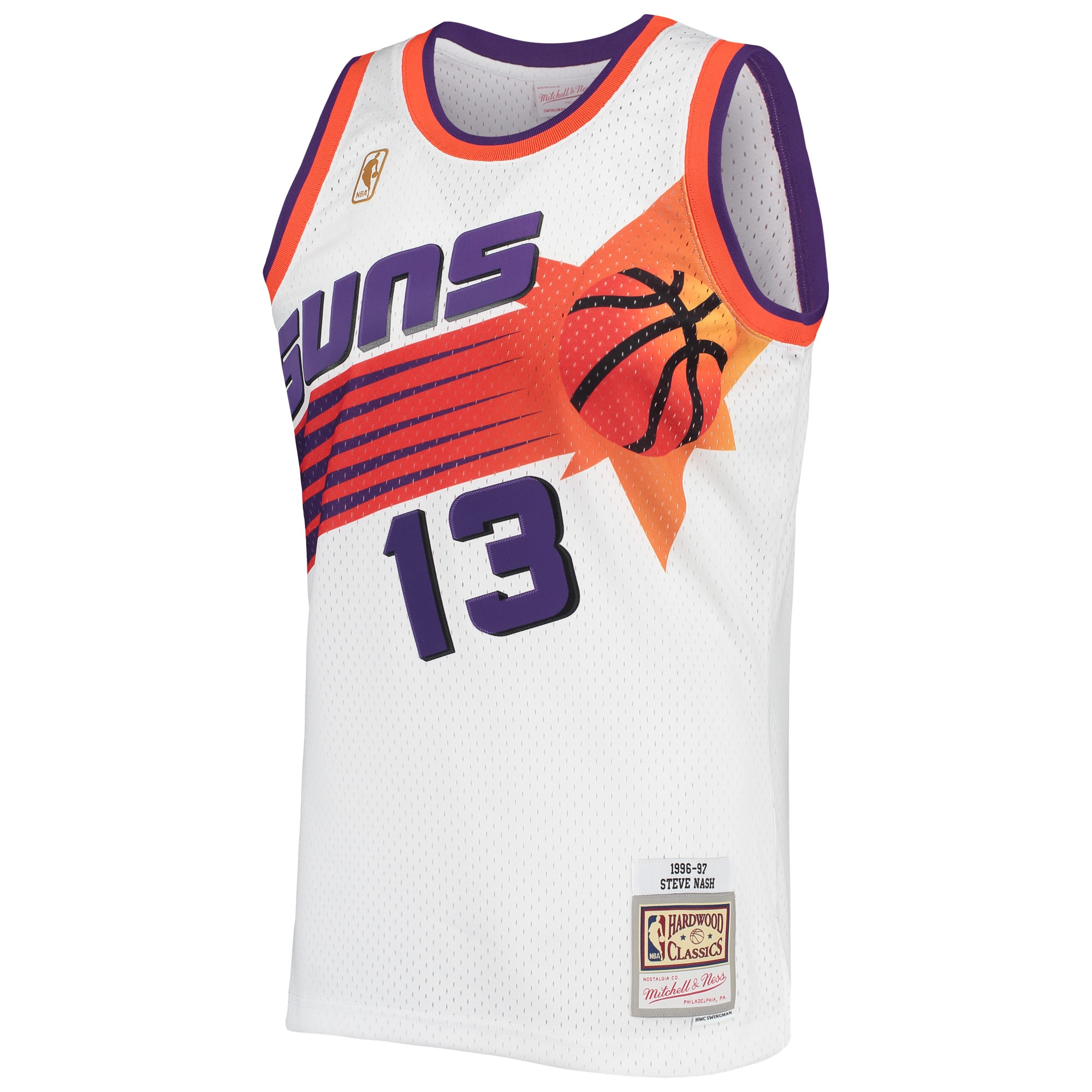 Alternative view of Steve Nash Phoenix Suns Mitchell & Ness 2001/02 Hardwood Classics Swingman Jersey - White