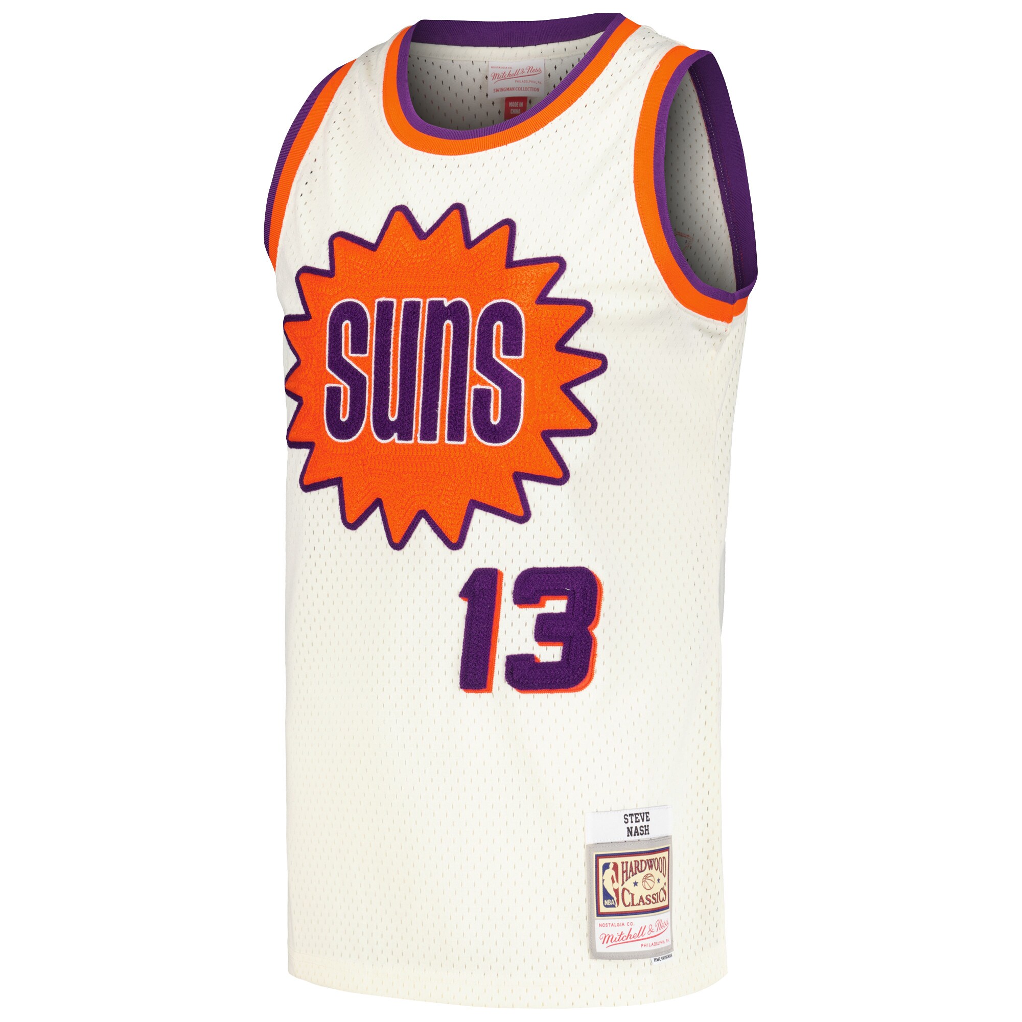 Alternative view of Steve Nash Phoenix Suns Mitchell & Ness Chainstitch Swingman Jersey - Cream