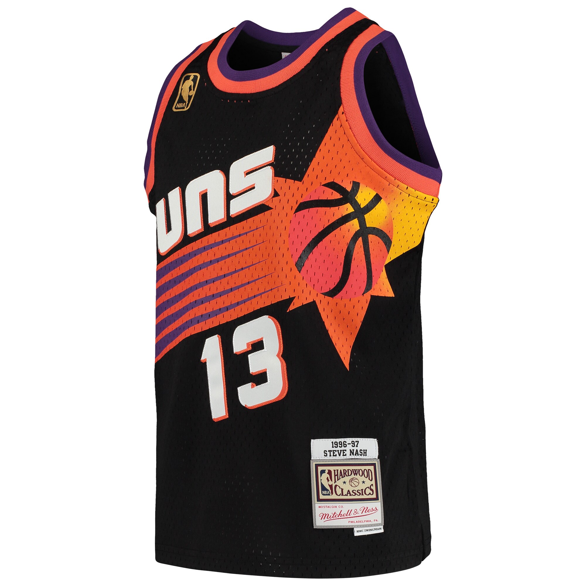 Alternative view of Steve Nash Phoenix Suns Mitchell & Ness Youth 1996-97 Hardwood Classics Swingman Throwback Jersey - Black