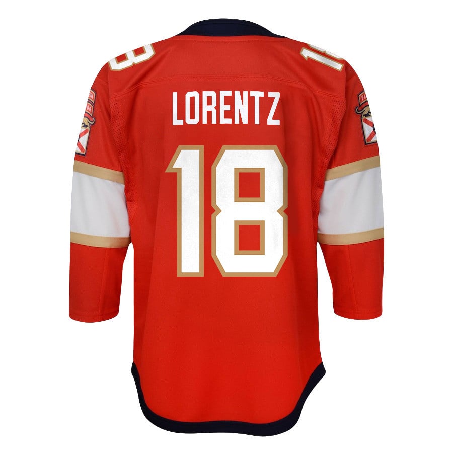 Alternative view of Steven Lorentz 18 Florida Panthers 2024 STANLEY CUP Final Youth Home Breakaway Jersey - Red - JS959 