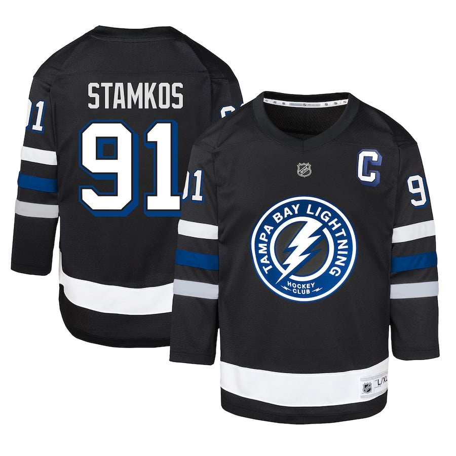 Steven Stamkos 91 Tampa Bay Lightning Alternate YOUTH Jersey - Black - JS408 
